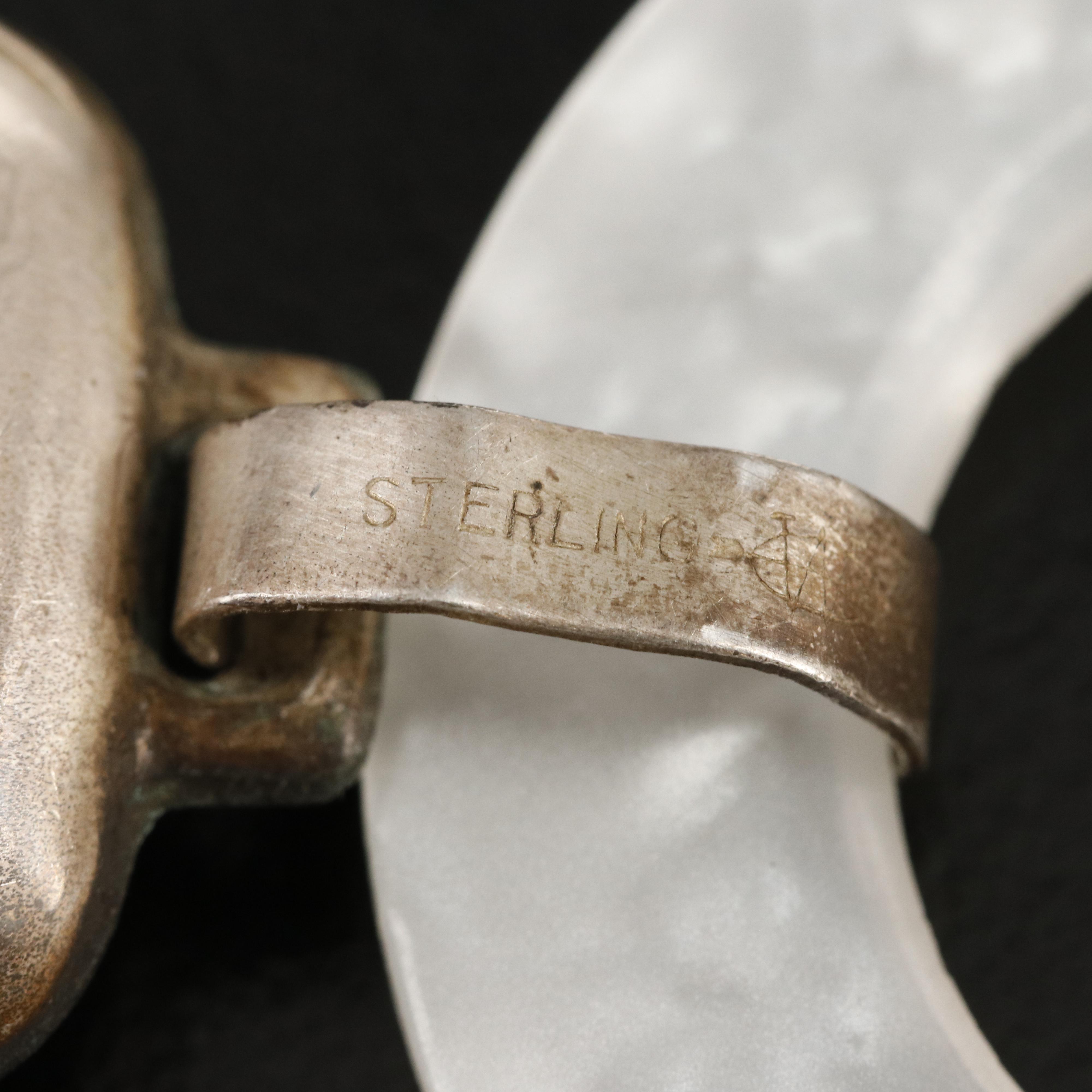 Vintage Sterling Faux Mother-of-Pearl Teething Ring