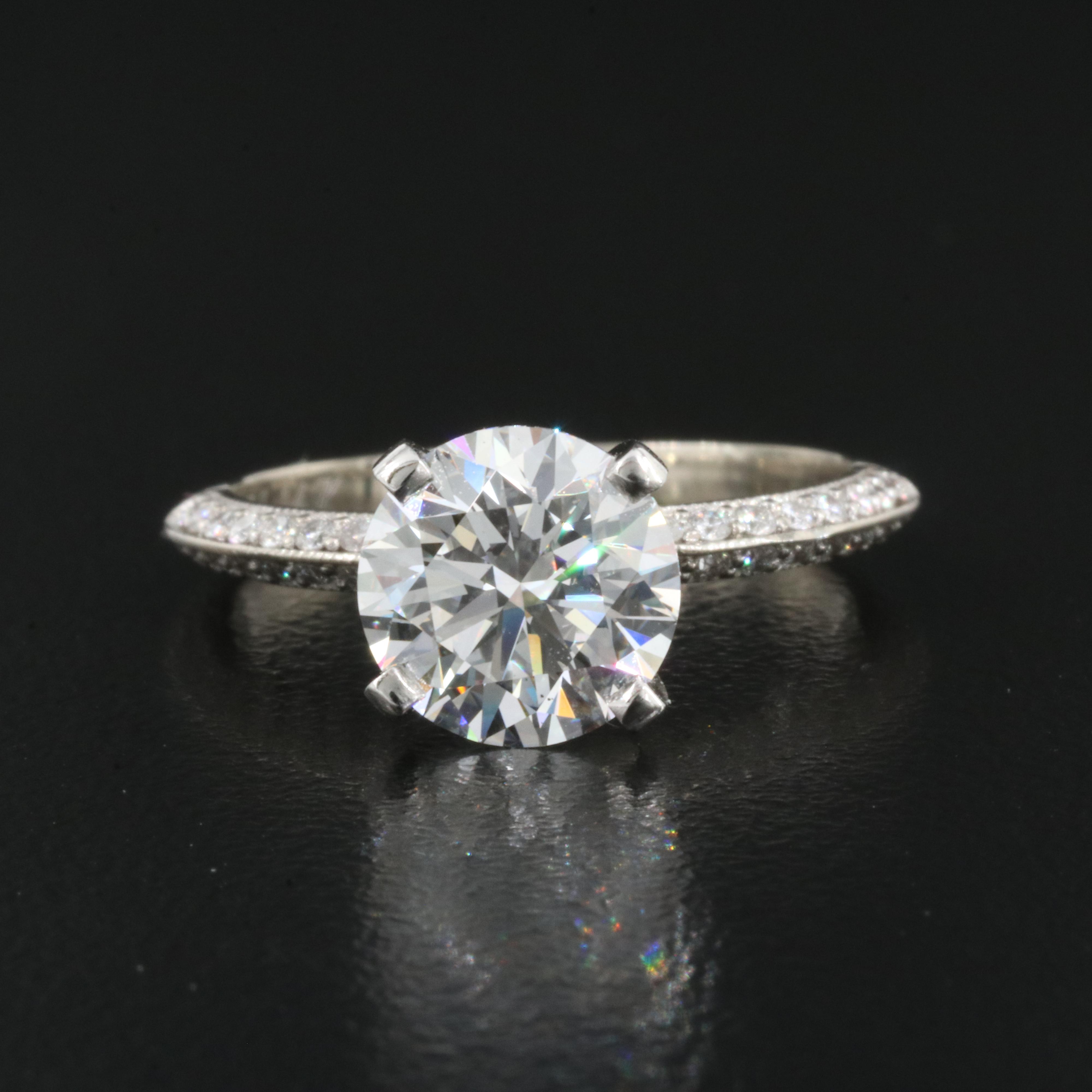 14K 2.37 CTW Lab Grown Diamond Ring with Platinum Mounting and IGI Report