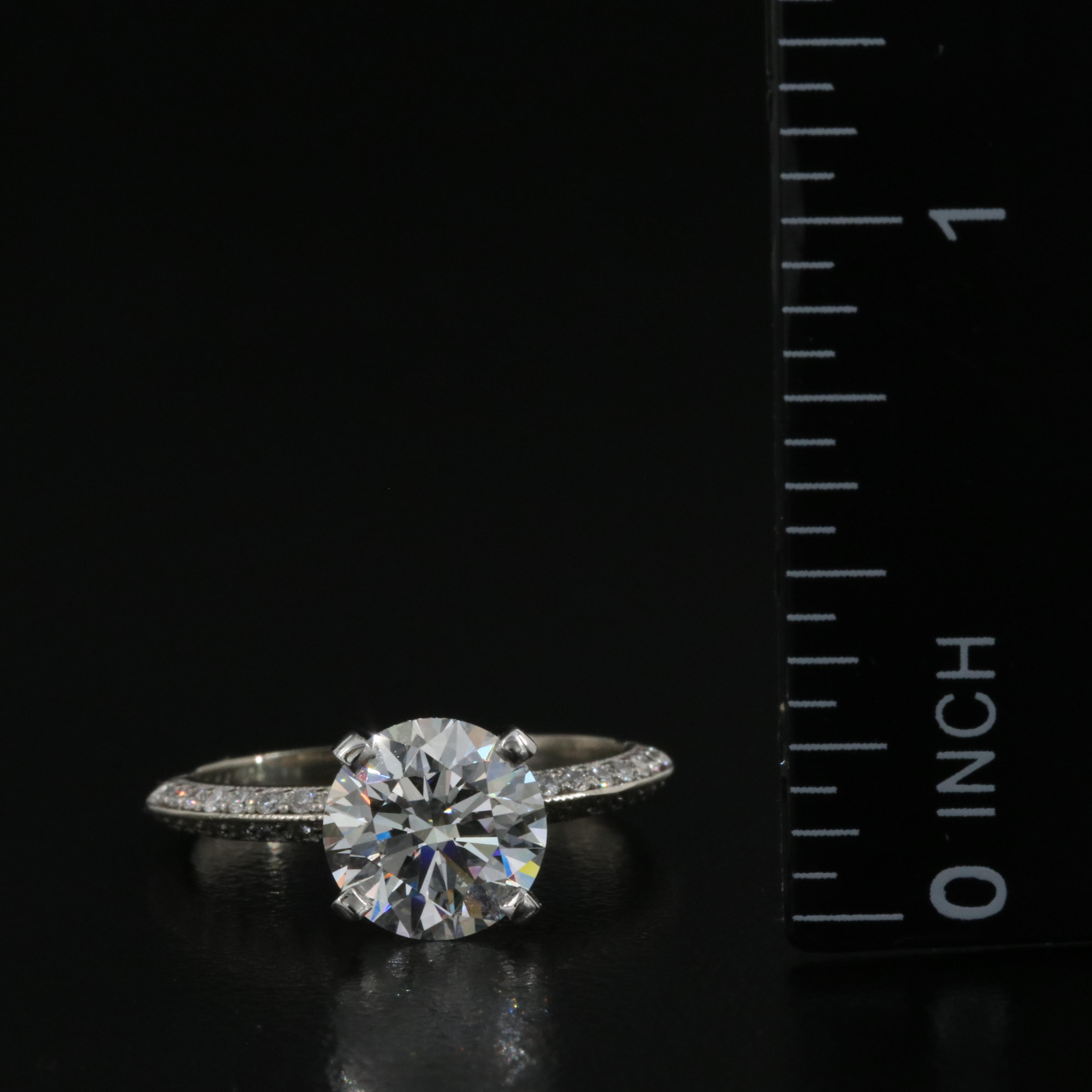 14K 2.37 CTW Lab Grown Diamond Ring with Platinum Mounting and IGI Report