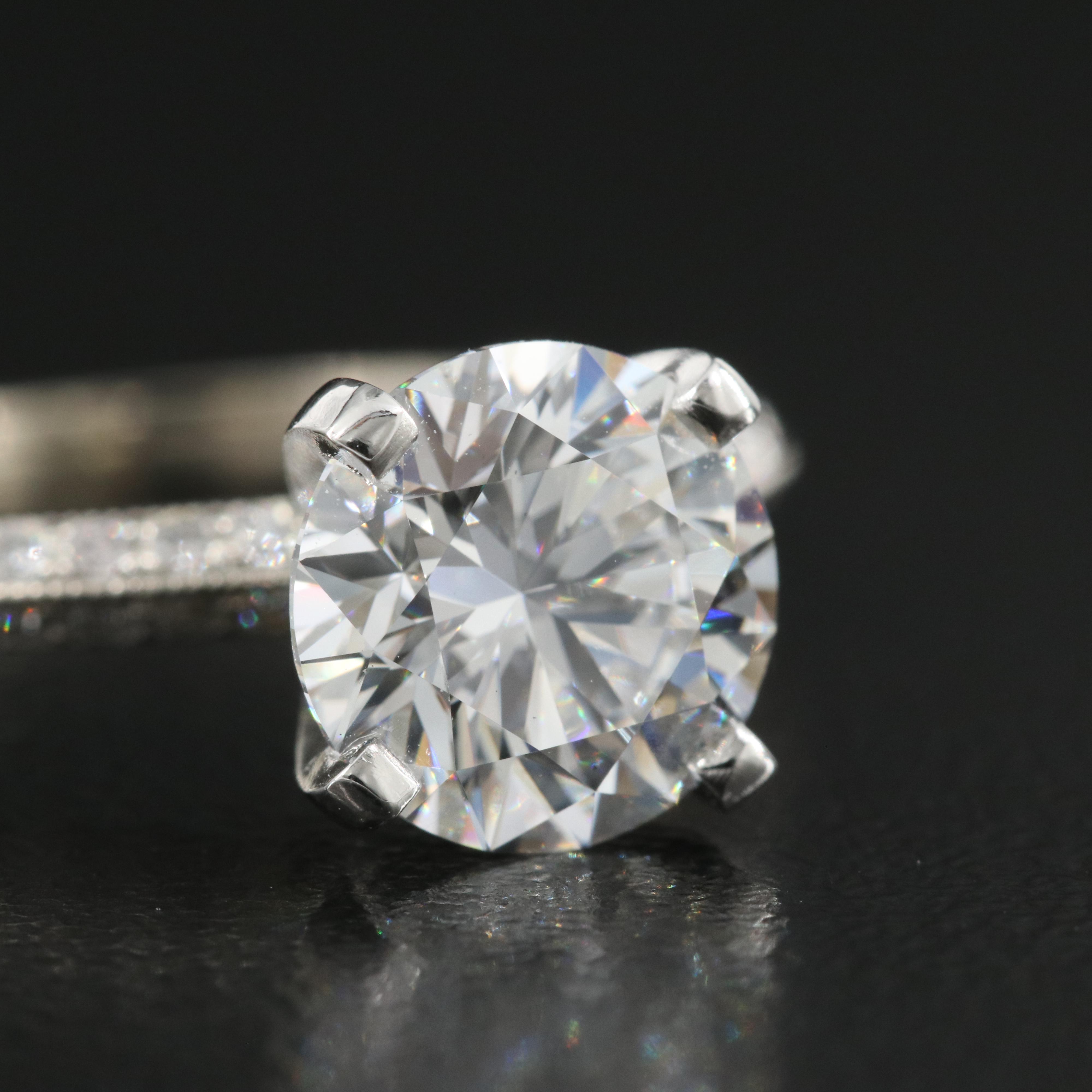 14K 2.37 CTW Lab Grown Diamond Ring with Platinum Mounting and IGI Report
