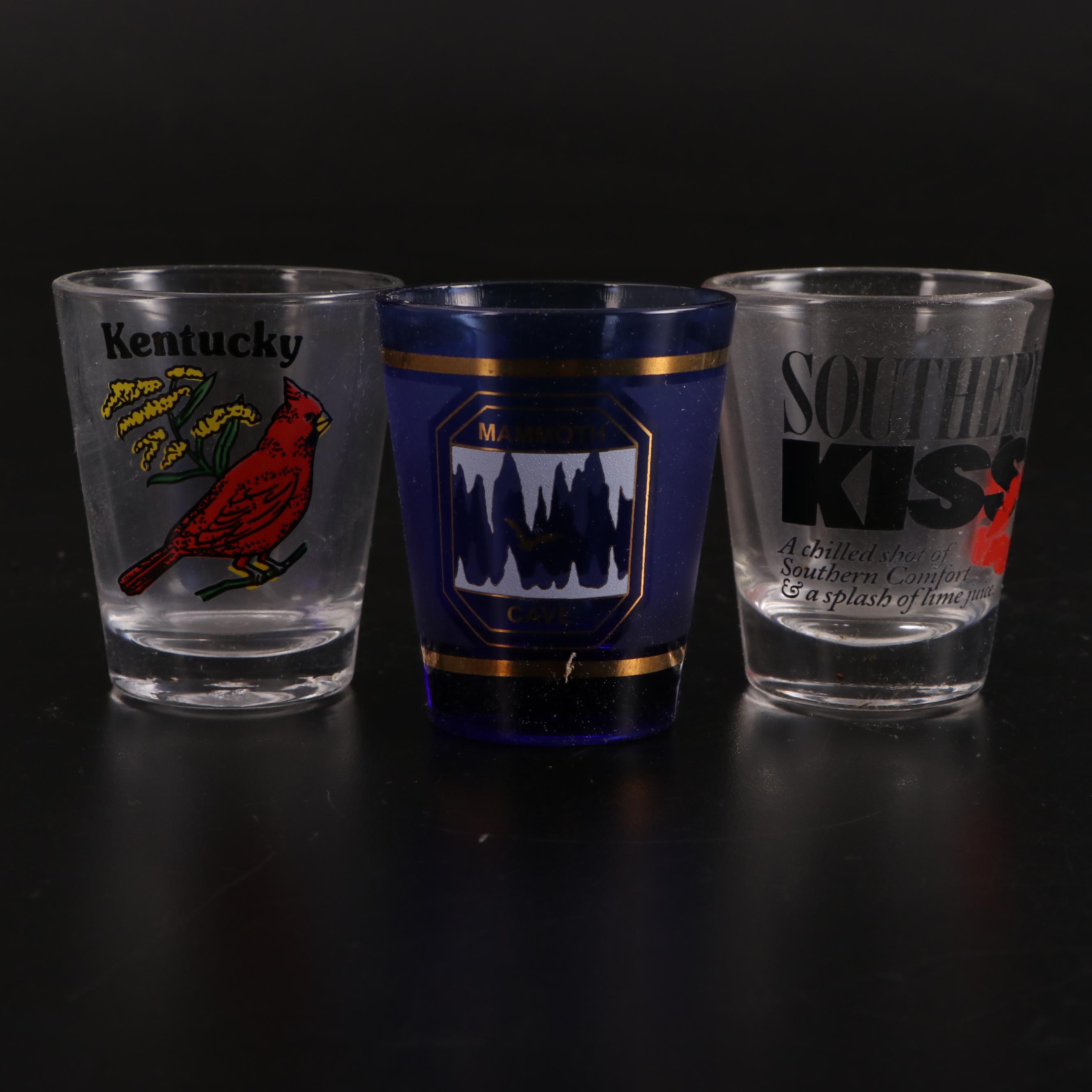 Art Deco Style Chrome and Other Glass Cocktail Shakers with Shot Glasses