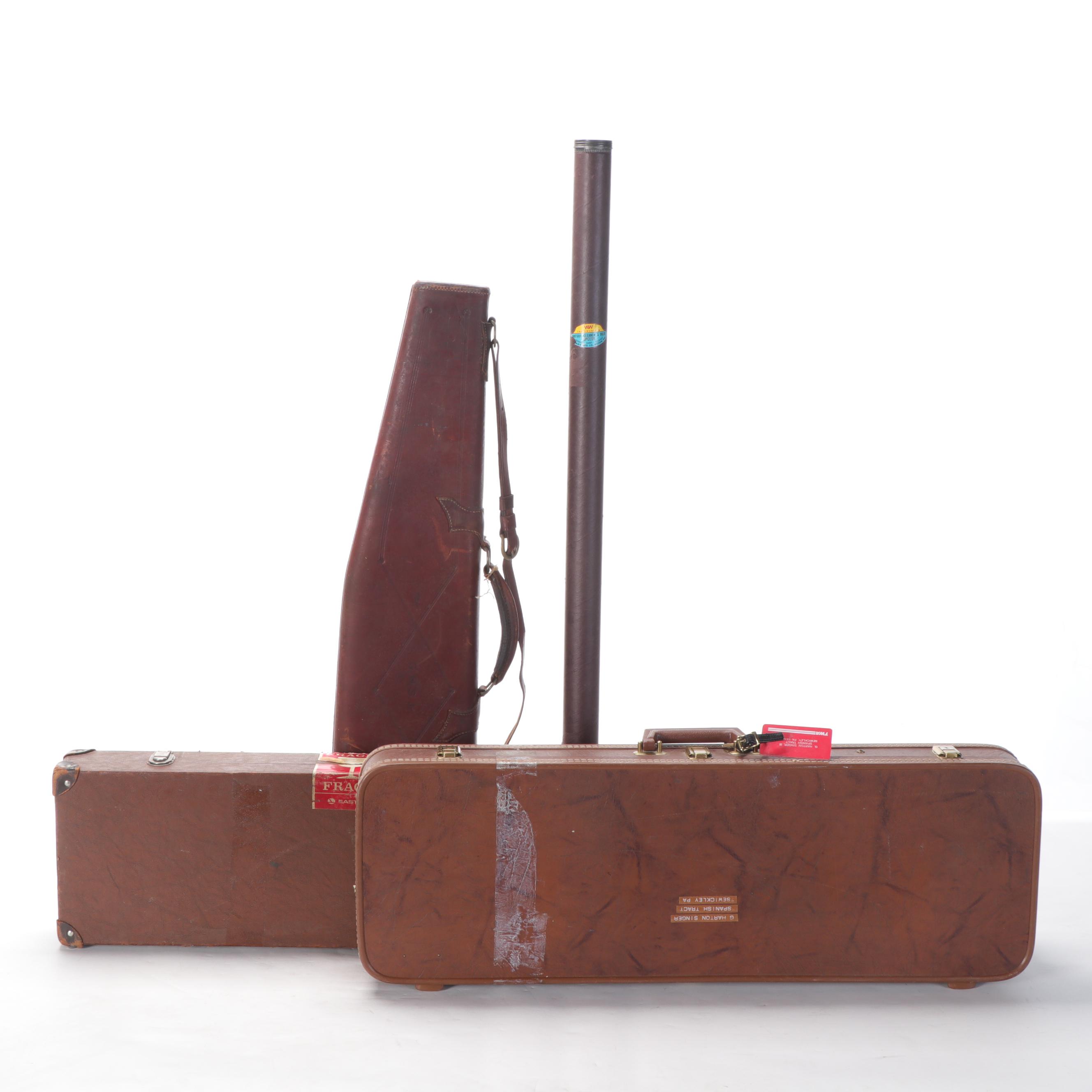 Abercrombie & Fitch Co. and Other Leather Gun Caddies with Shotgun Cleaner