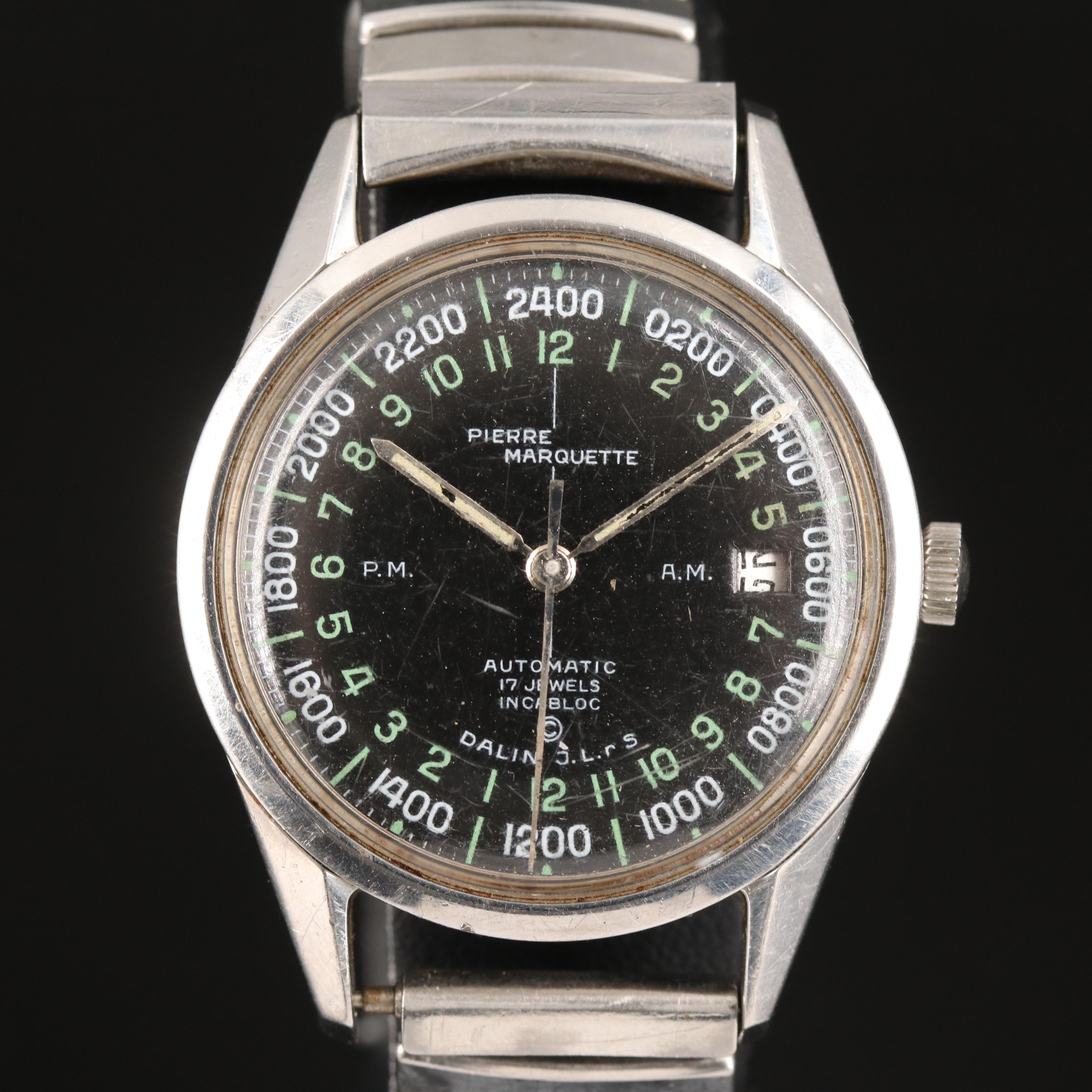 Pierre Marquette 24-Hour Military Dial Vintage Watch