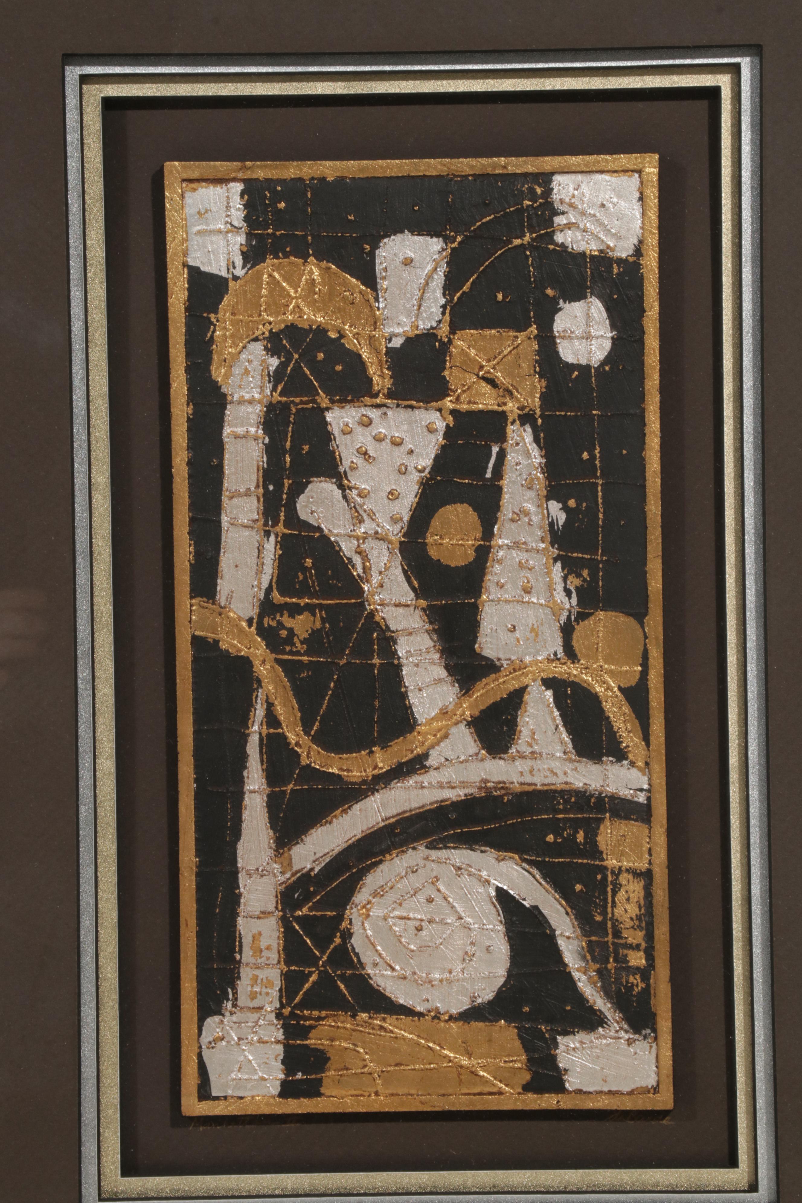 deBarde Abstract Mixed Media Paintings "Manhattan I & II"