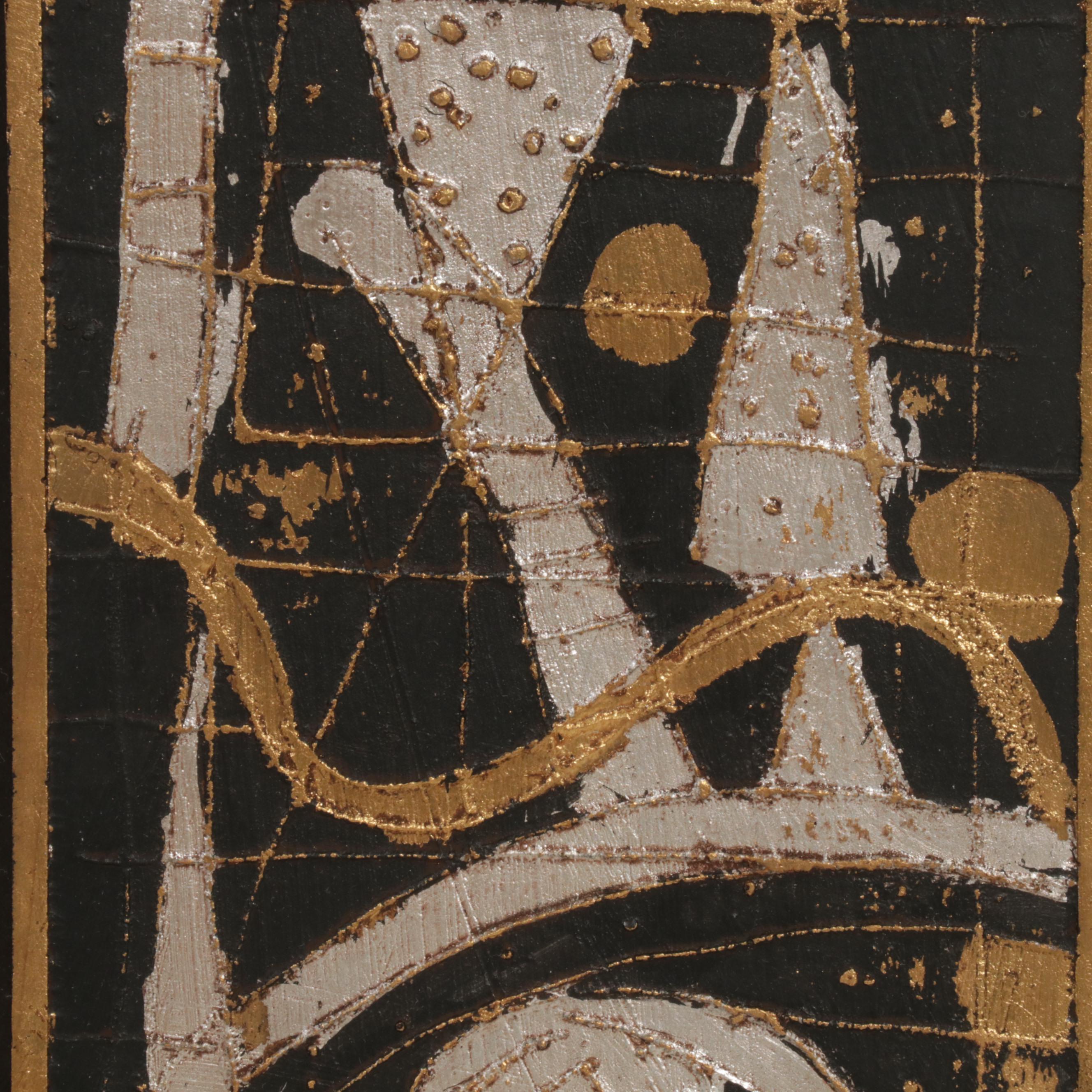 deBarde Abstract Mixed Media Paintings "Manhattan I & II"