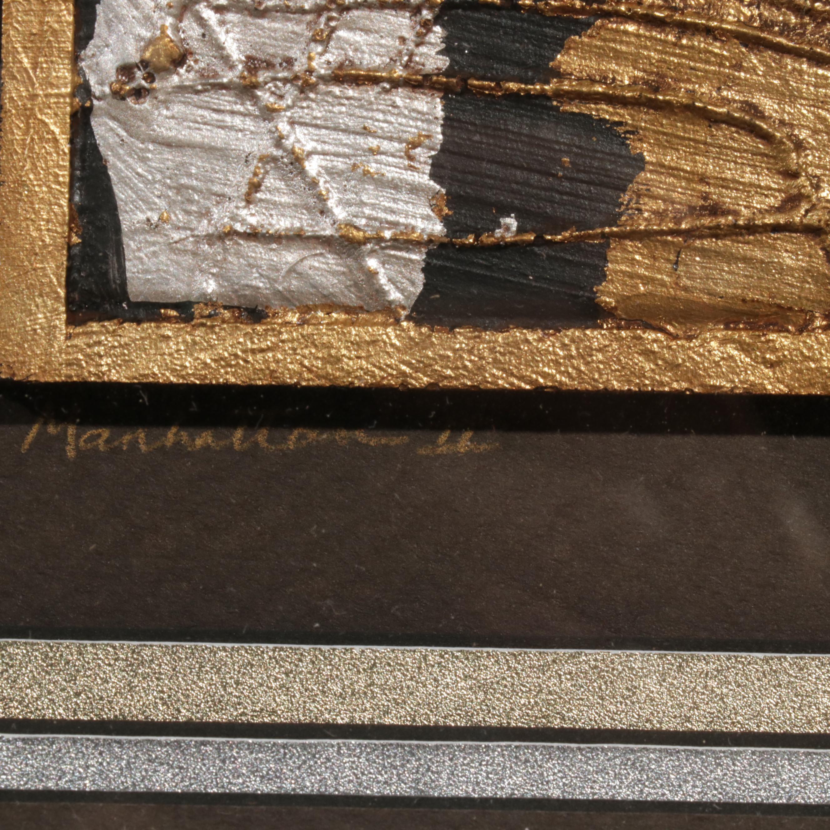 deBarde Abstract Mixed Media Paintings "Manhattan I & II"