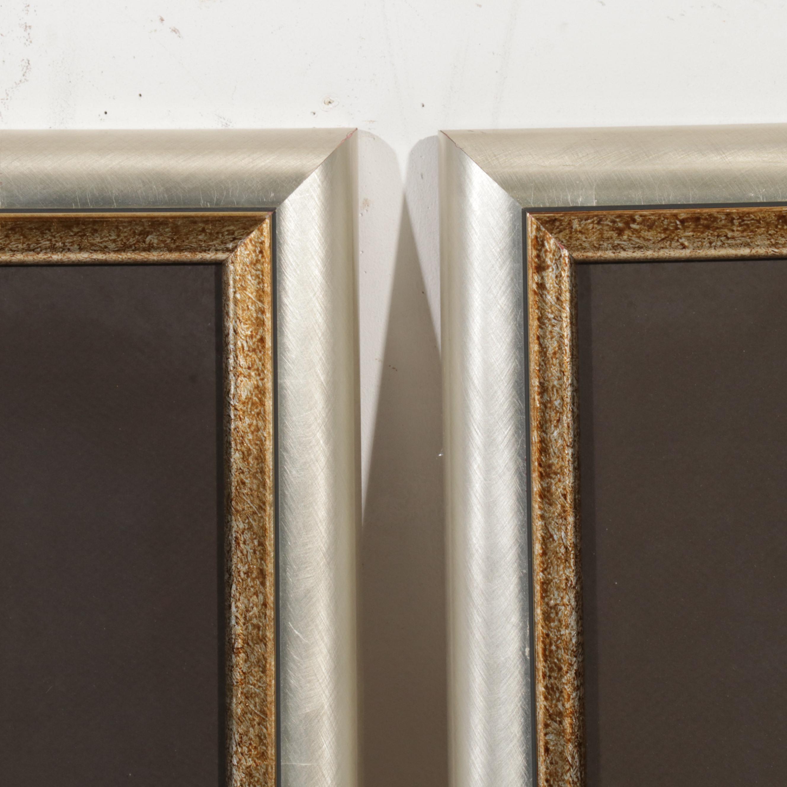 deBarde Abstract Mixed Media Paintings "Manhattan I & II"