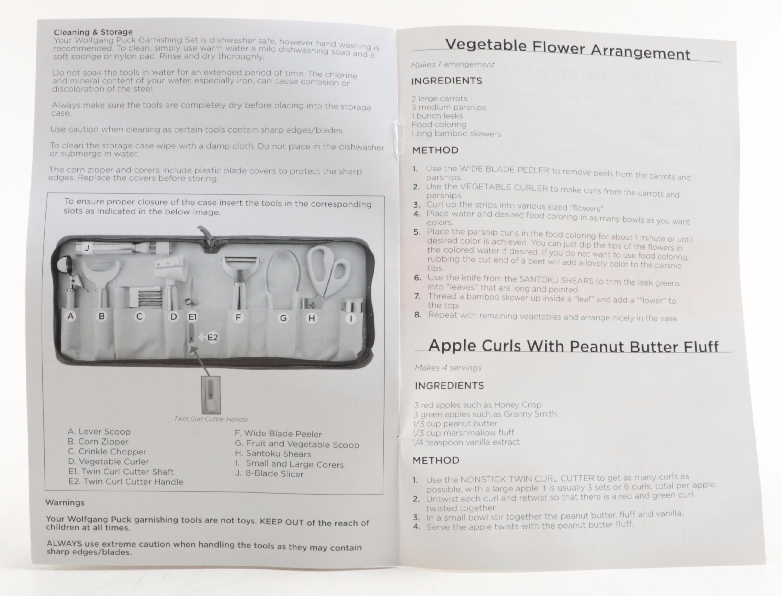 Wolfgang Puck 12 Piece Garnishing Utensil Set