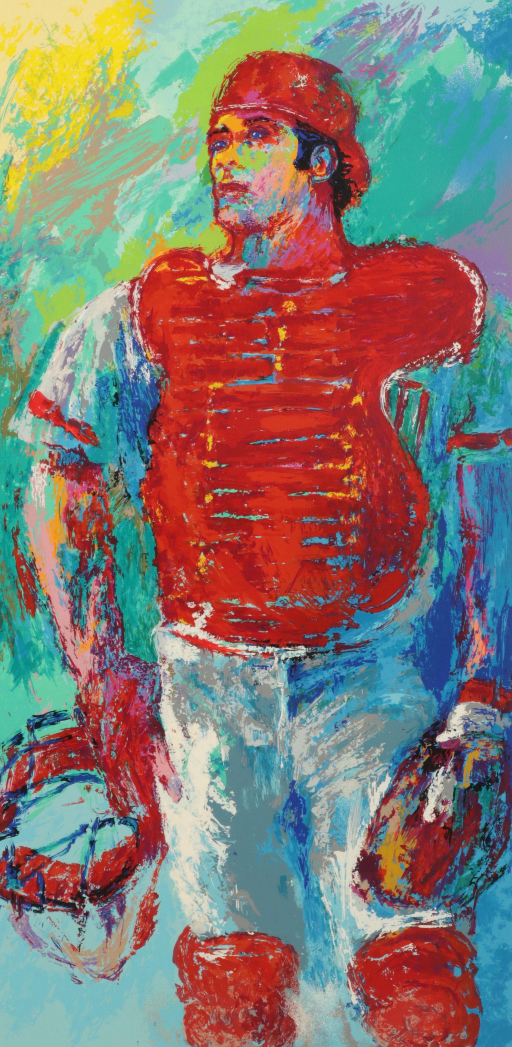 LeRoy Neiman Serigraph "Johnny Bench, the Catcher," Circa 1989