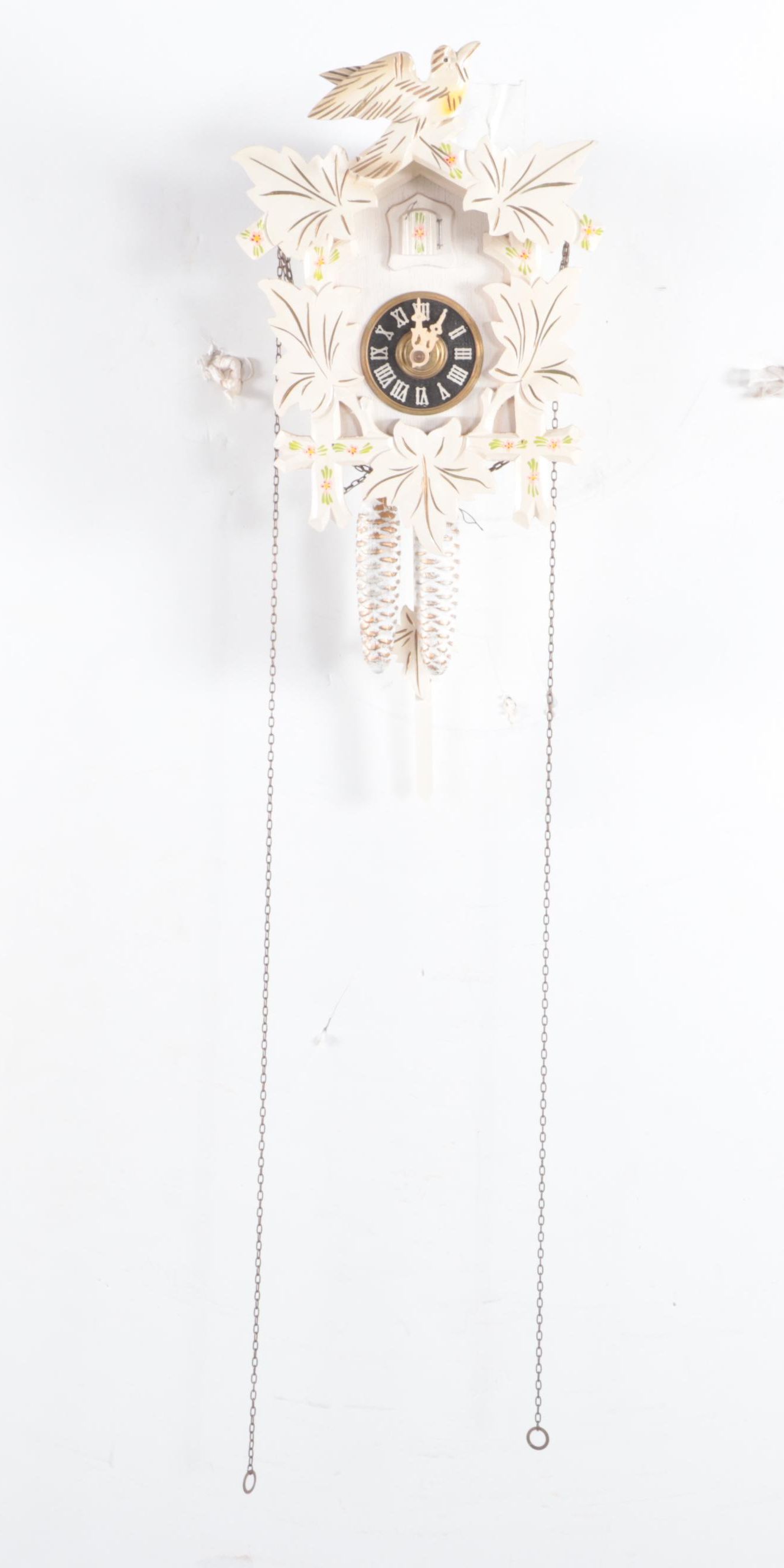 Regula German White Floral Wooden Cuckoo Clock