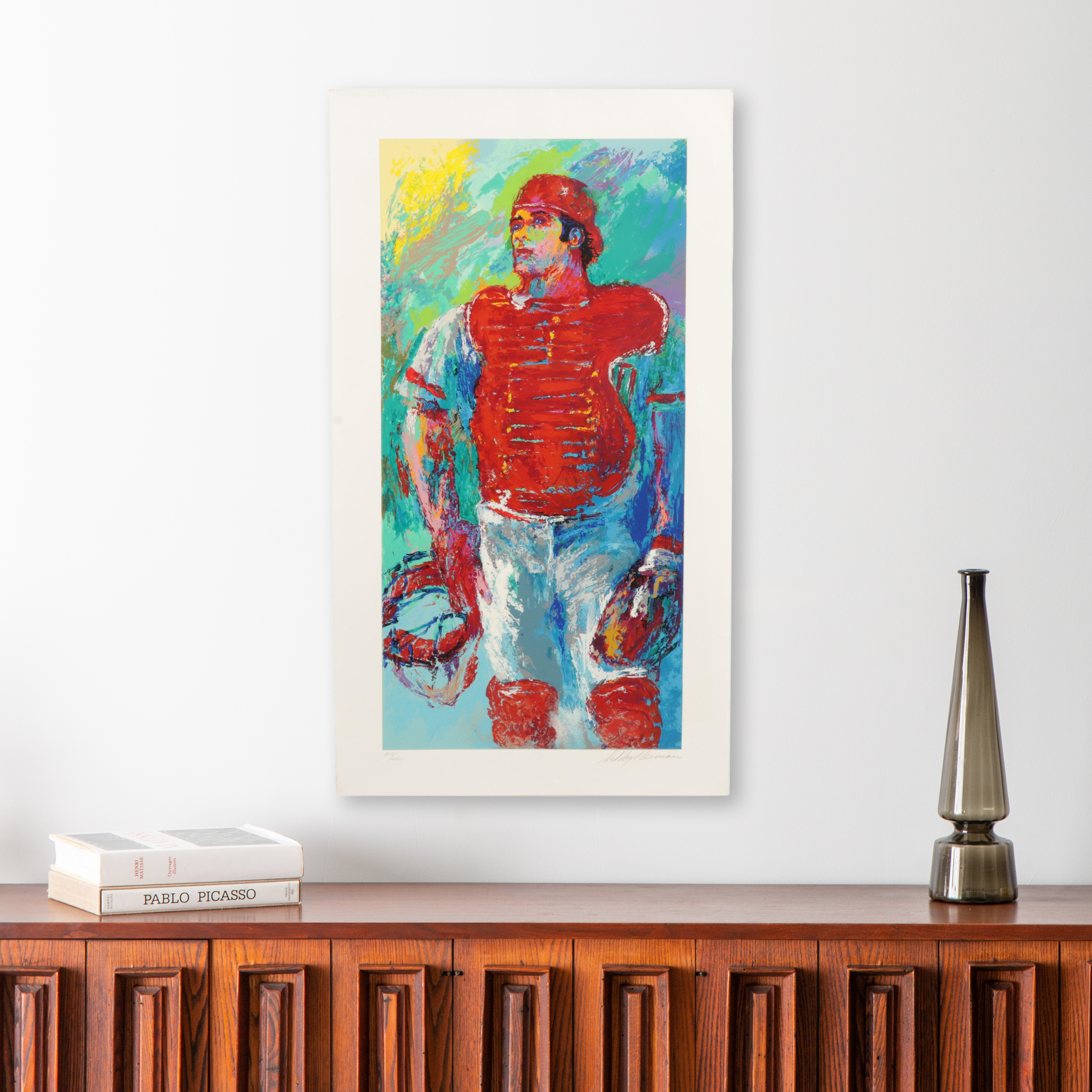 LeRoy Neiman Serigraph "Johnny Bench, the Catcher," Circa 1989