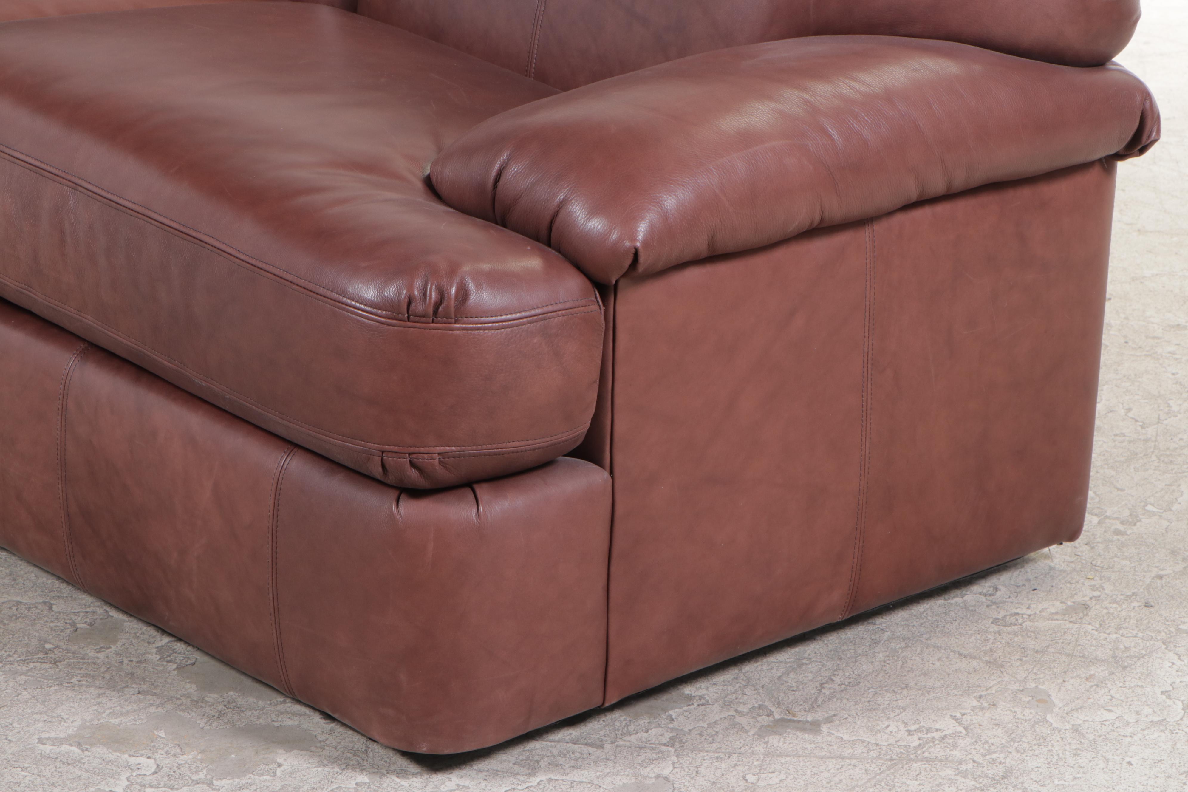Bernhardt Brown Leather Loveseat