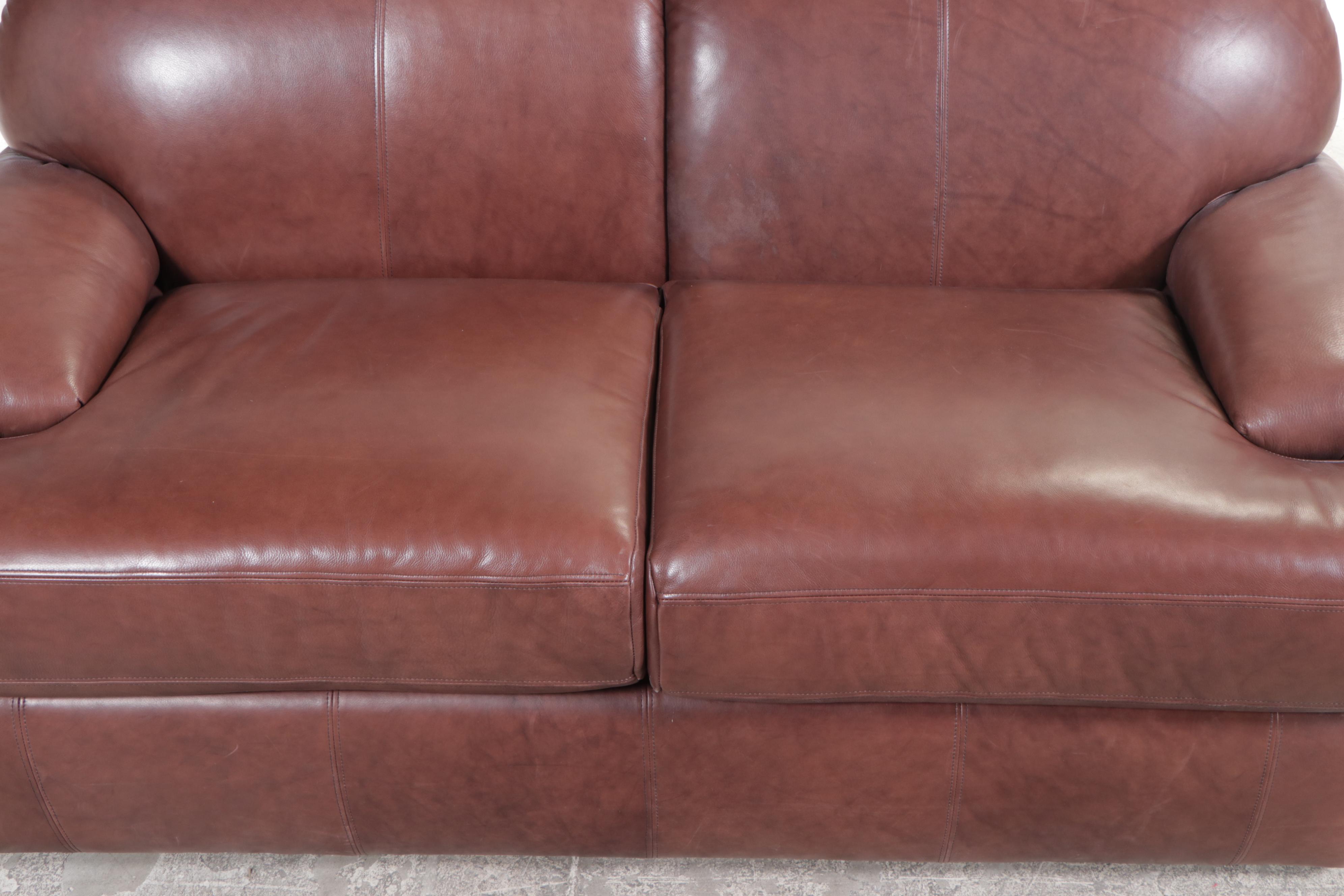 Bernhardt Brown Leather Loveseat