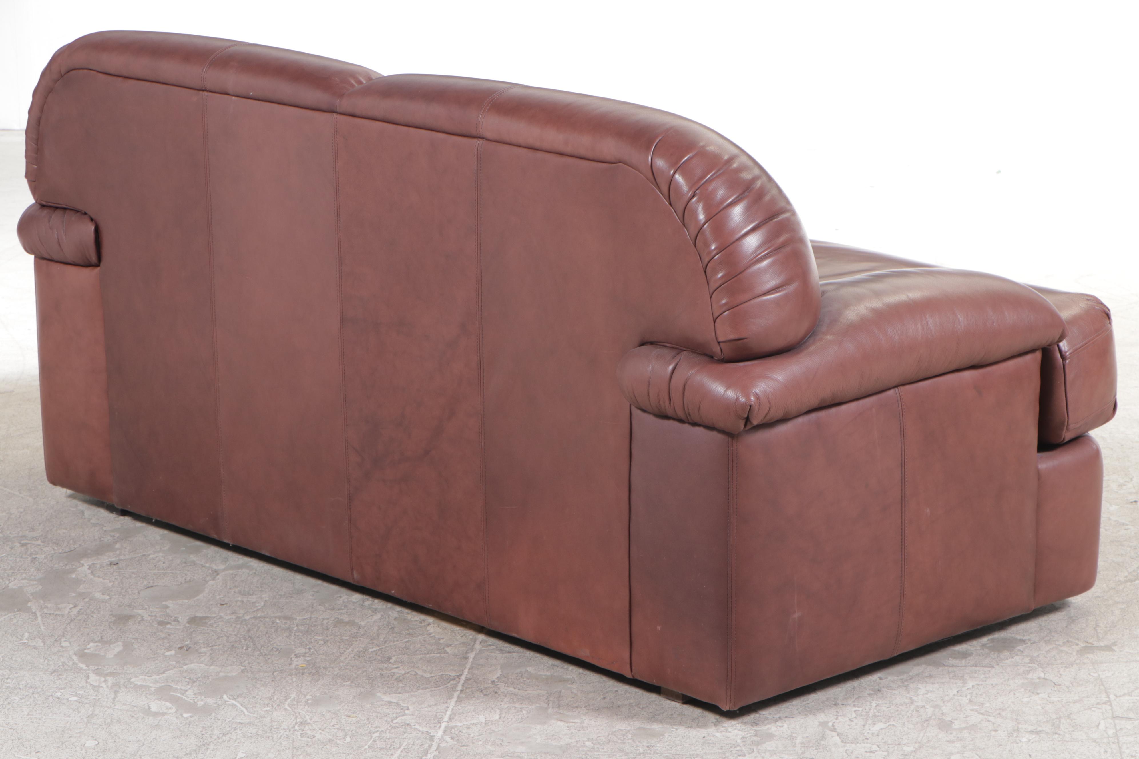 Bernhardt Brown Leather Loveseat