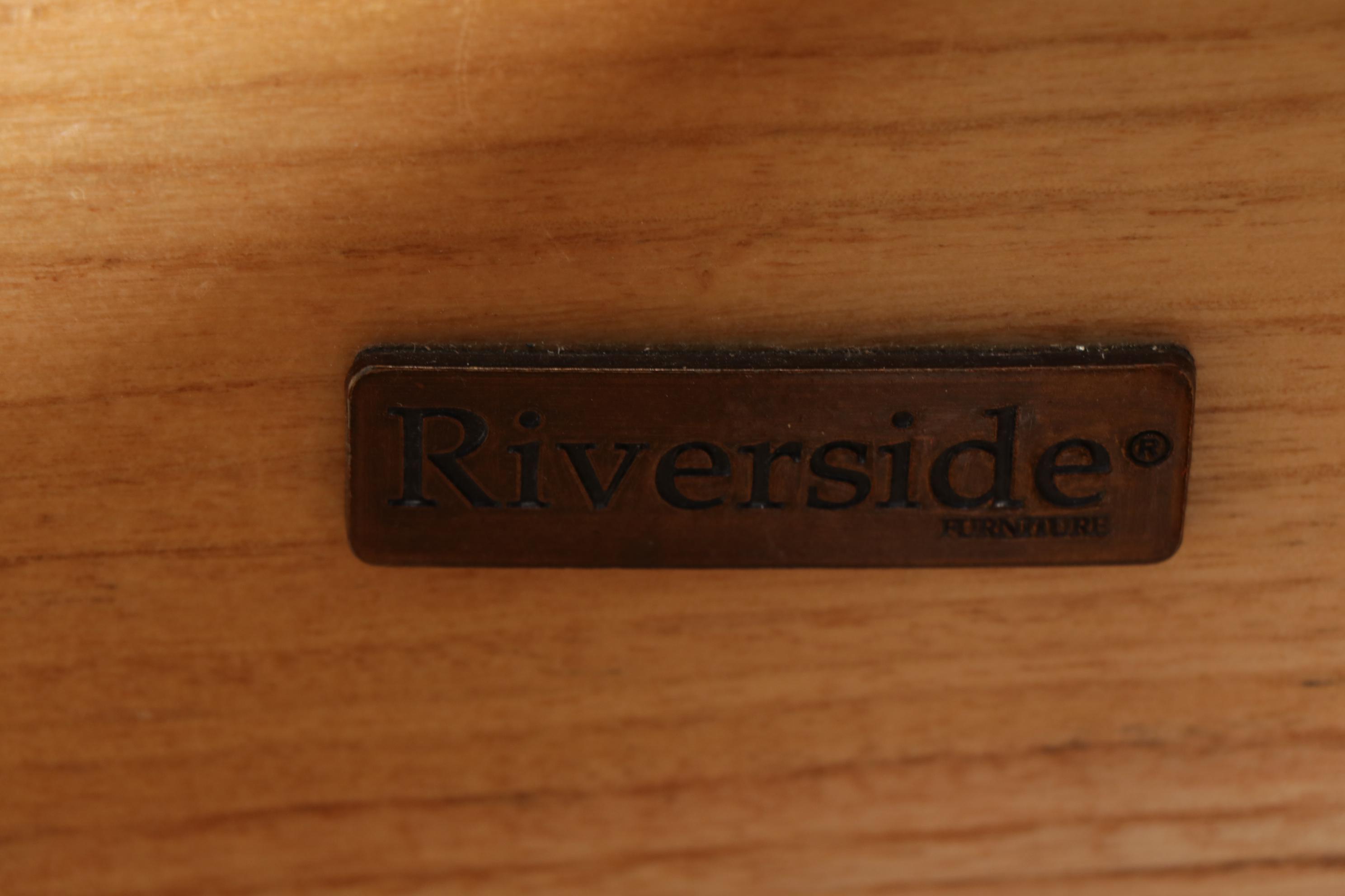 Riverside "Meridian" Cherry-Finished Corner Desk, Hutch and Lateral File Cabinet