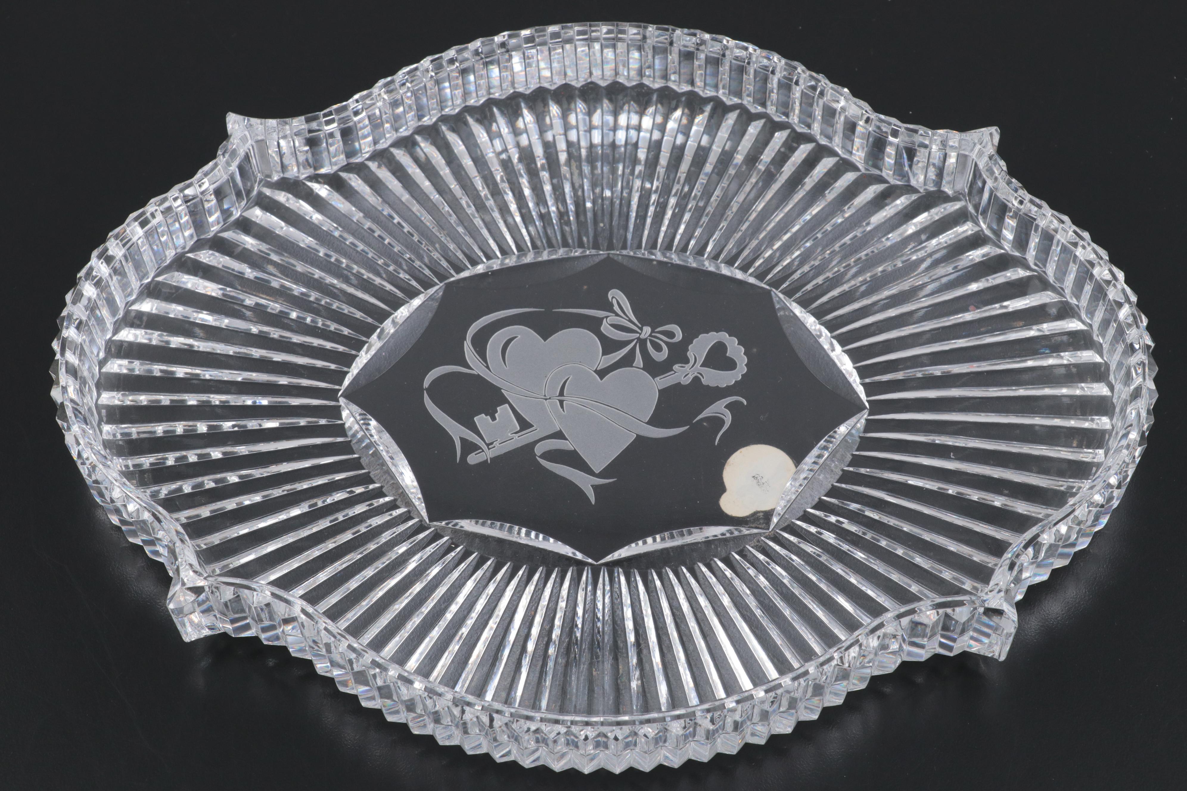 Waterford Crystal Vanity Tray and Other Yellow Bowl