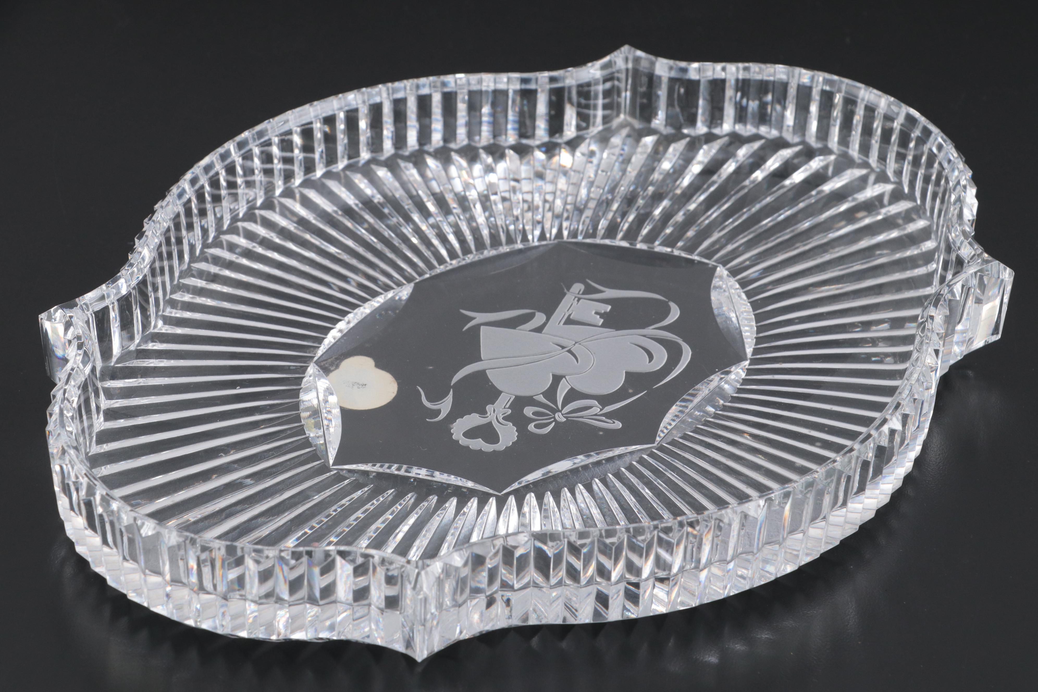 Waterford Crystal Vanity Tray and Other Yellow Bowl