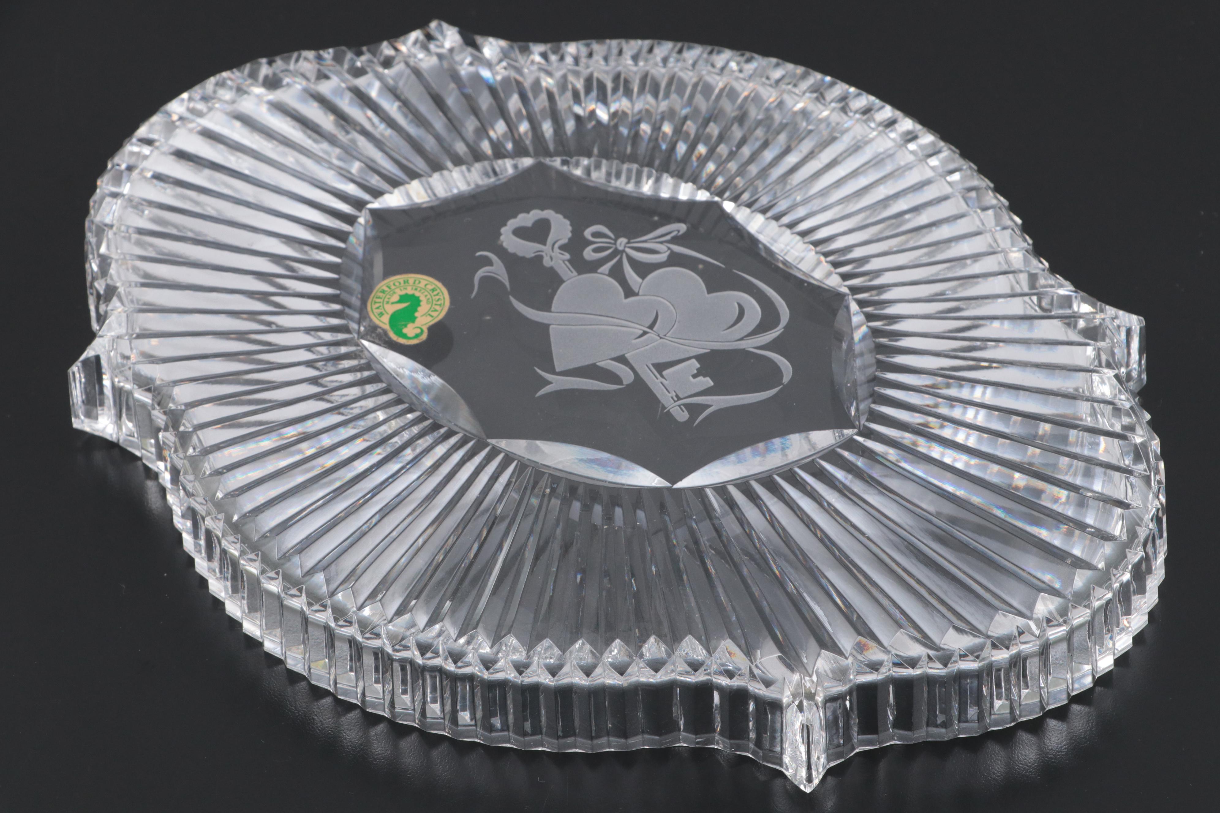 Waterford Crystal Vanity Tray and Other Yellow Bowl