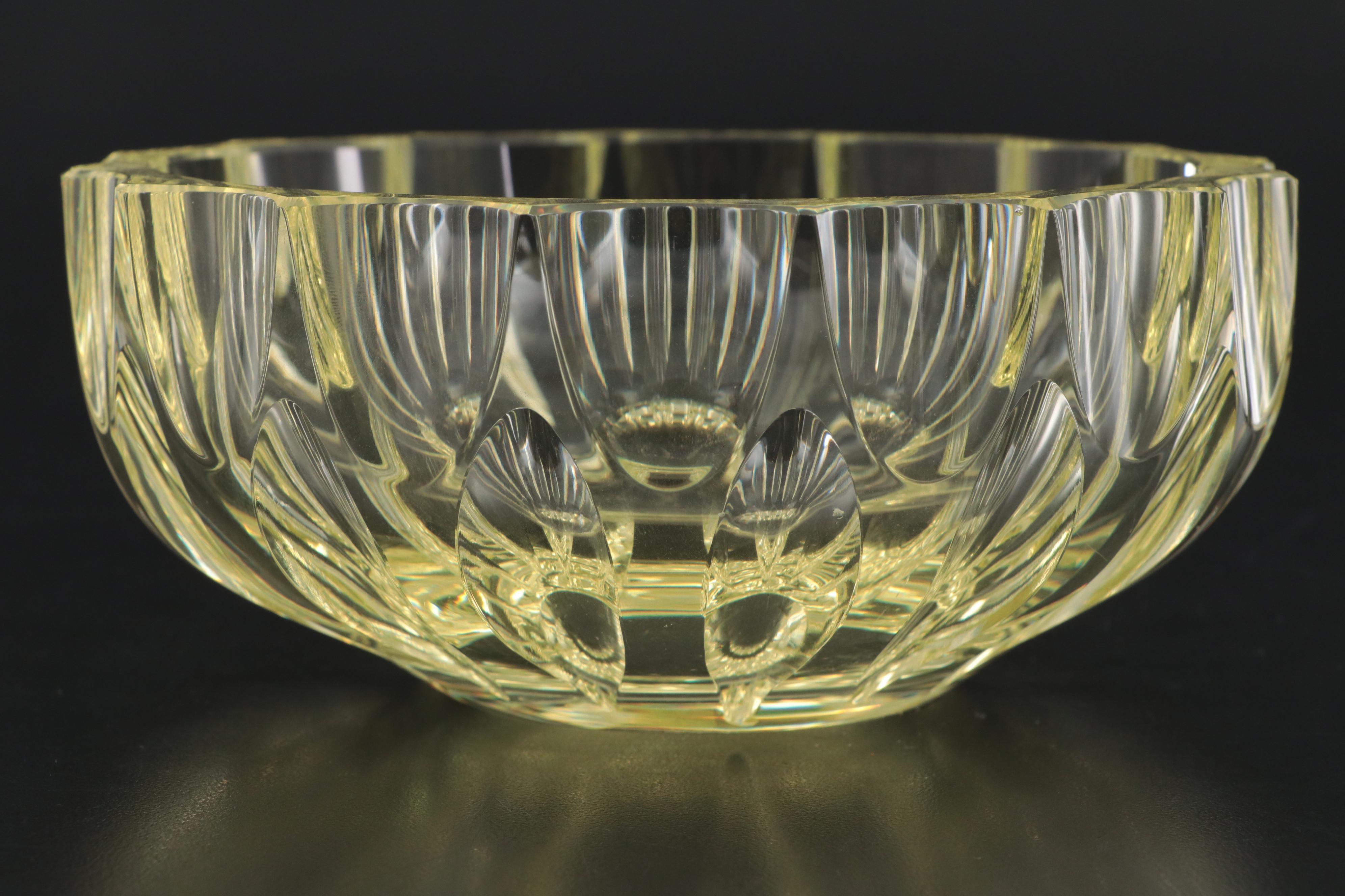Waterford Crystal Vanity Tray and Other Yellow Bowl