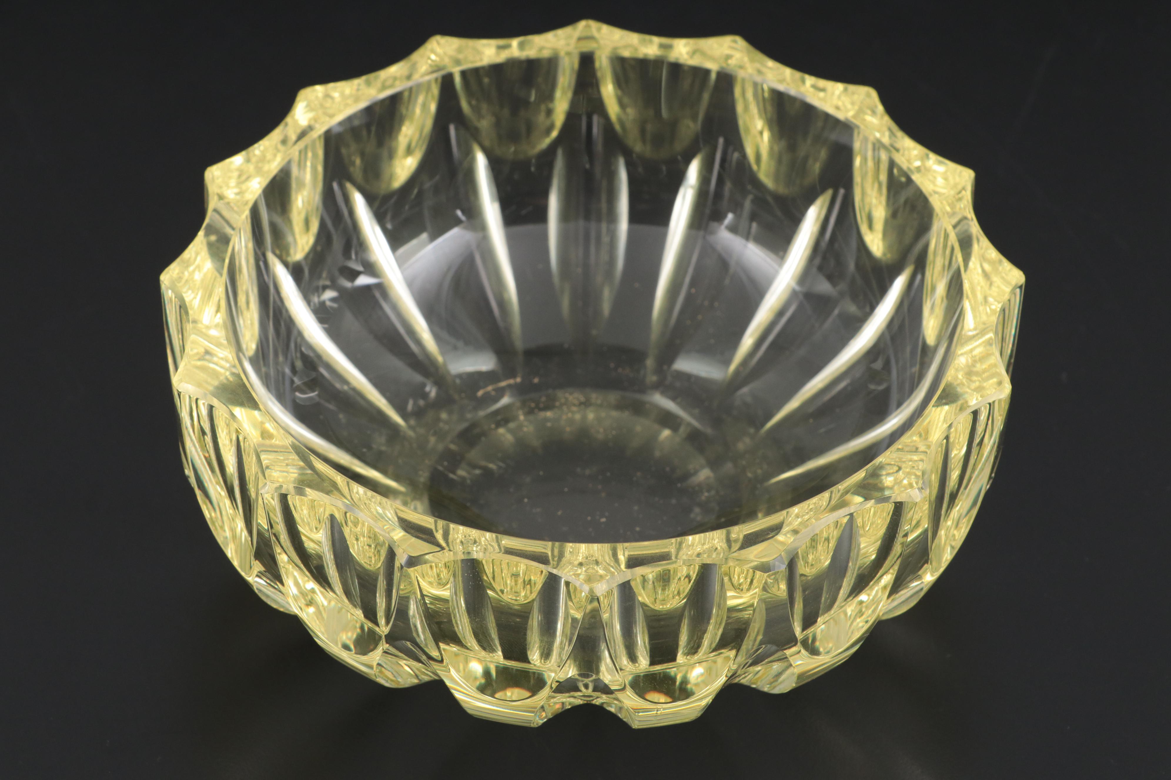 Waterford Crystal Vanity Tray and Other Yellow Bowl