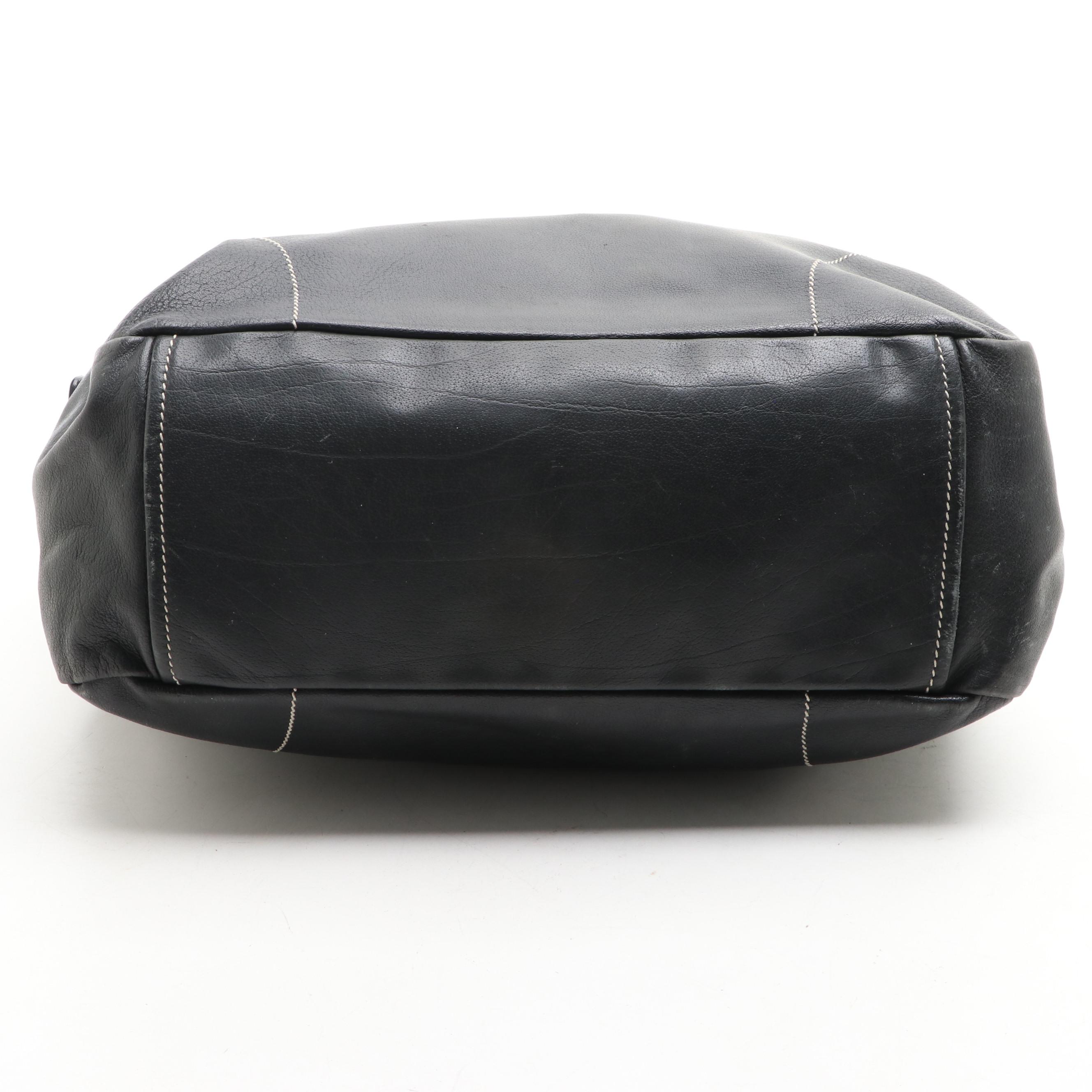 Prada Medium Shoulder Bag in Leather with Contrast Stitching
