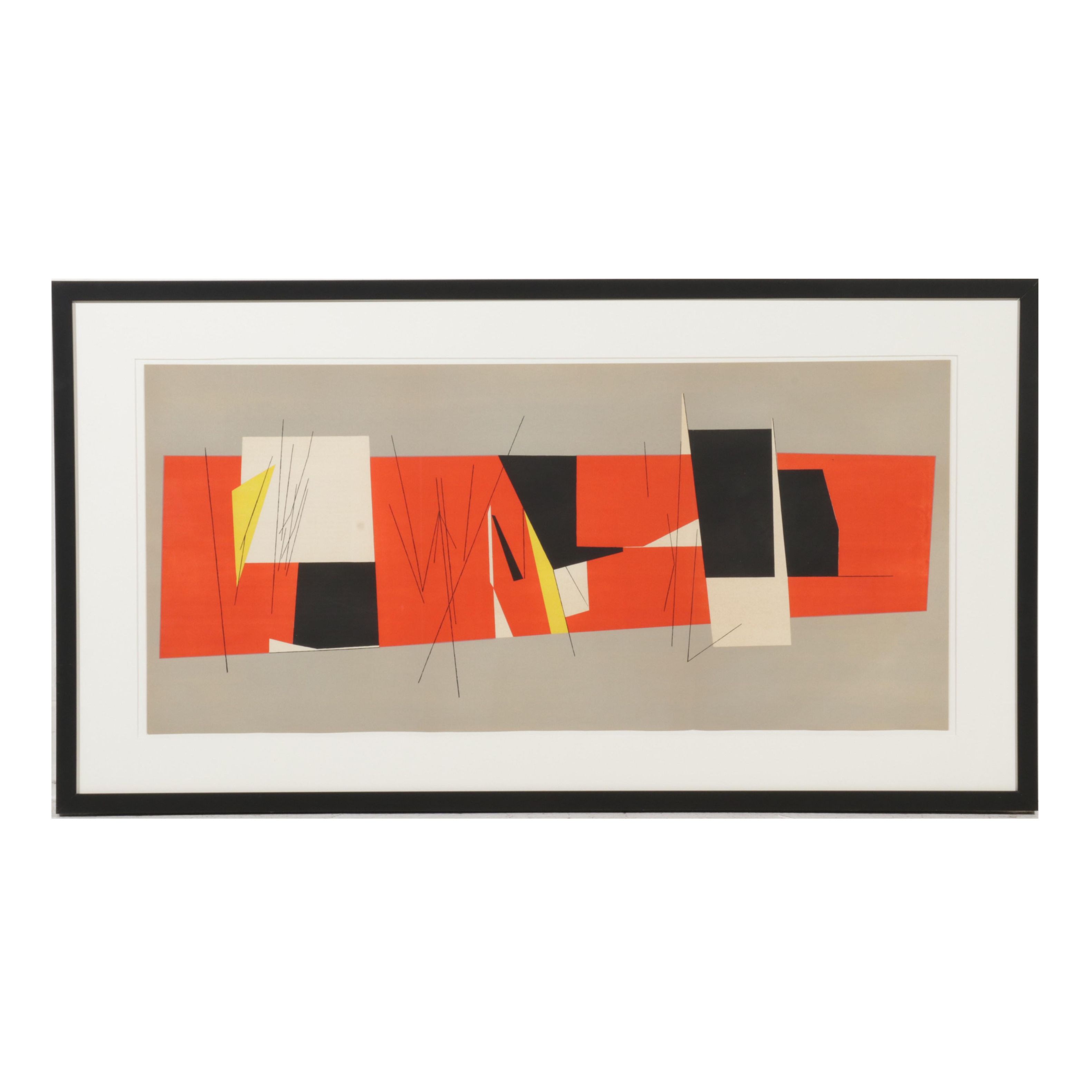 Pablo Palazuelo Triple-Page Color Lithograph for "Derrière le Miroir," 1952