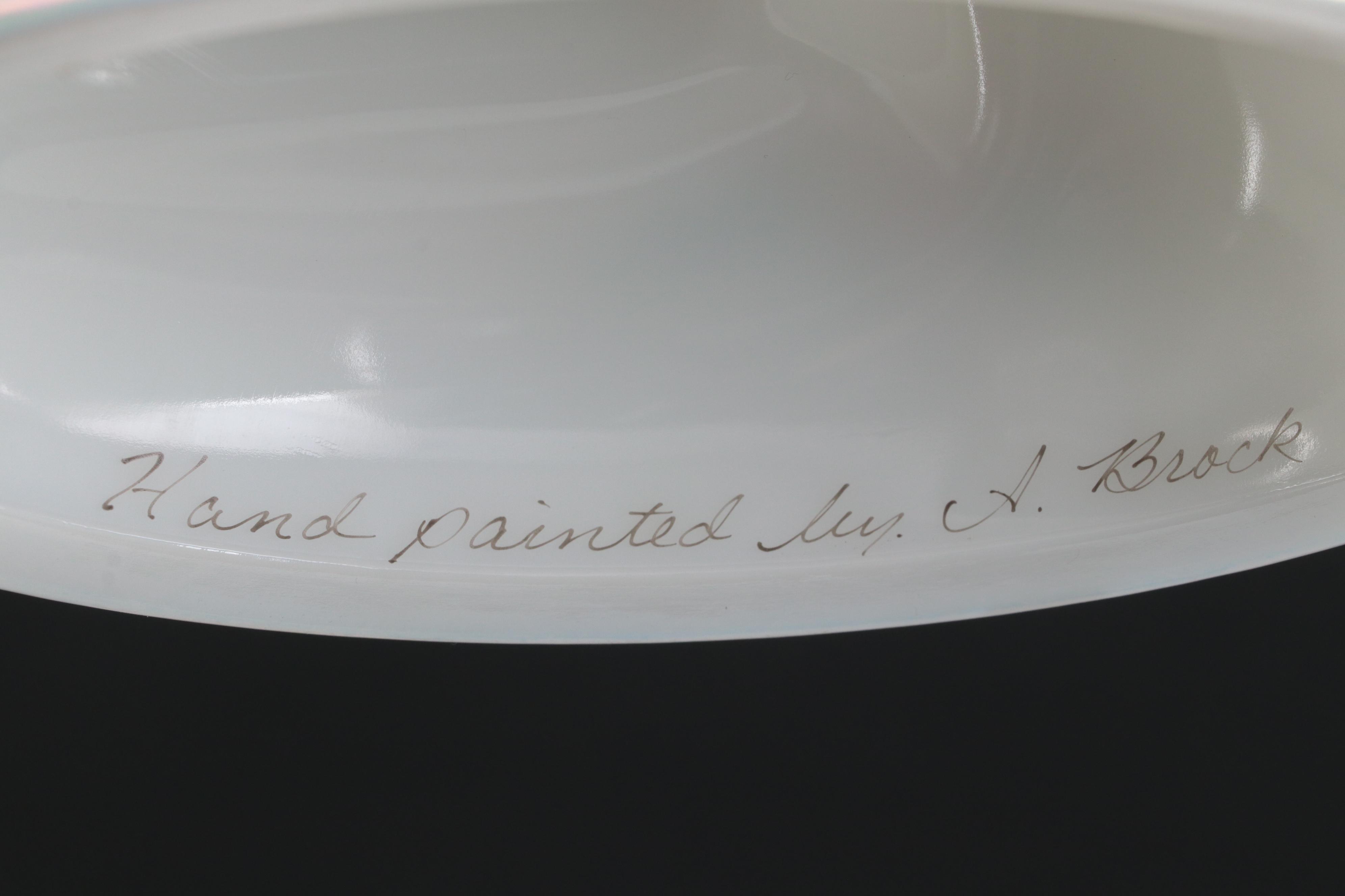 Fenton Limited Edition Artist Signed Glass Deviled Egg Server with Bowls