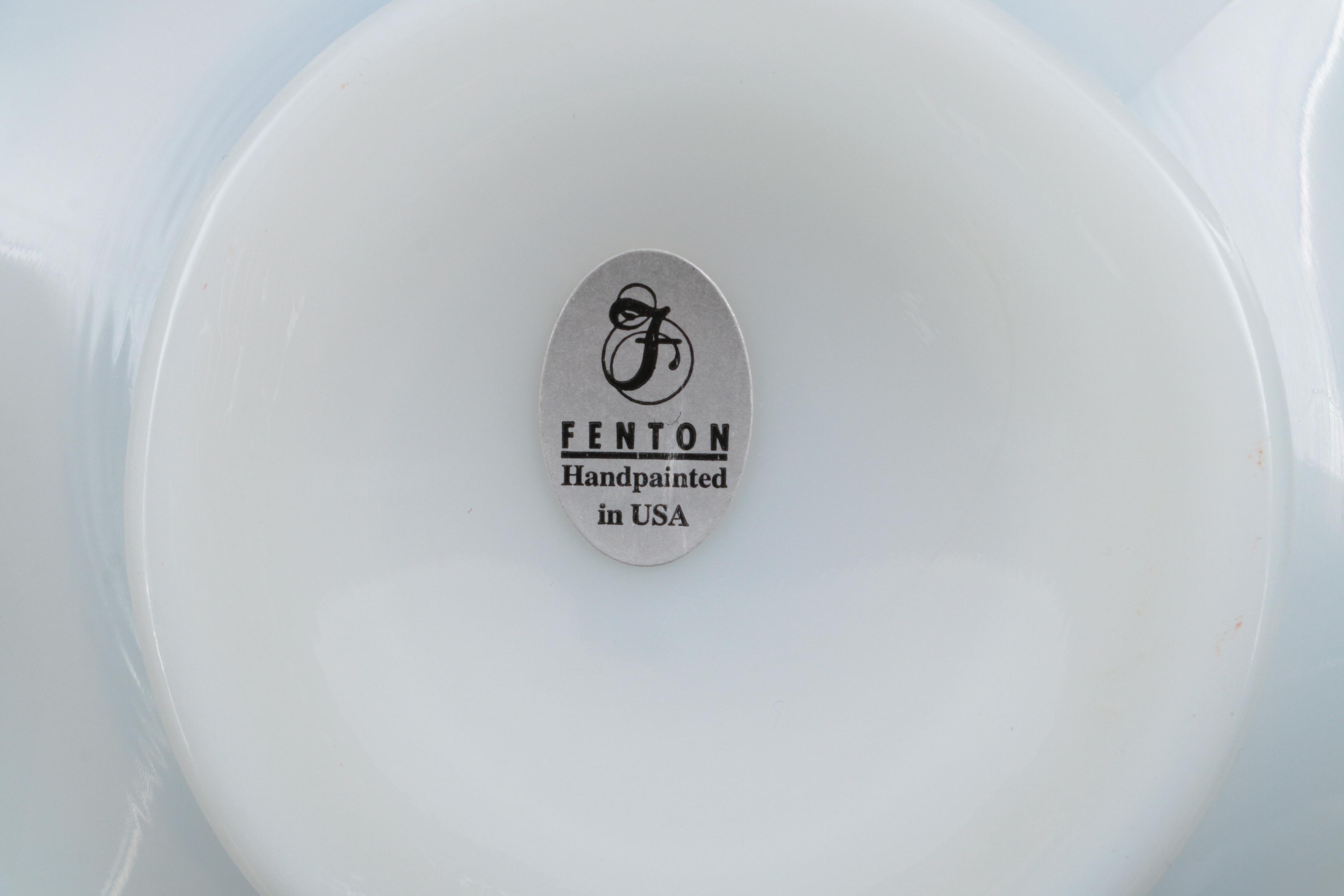 Fenton Limited Edition Artist Signed Glass Deviled Egg Server with Bowls