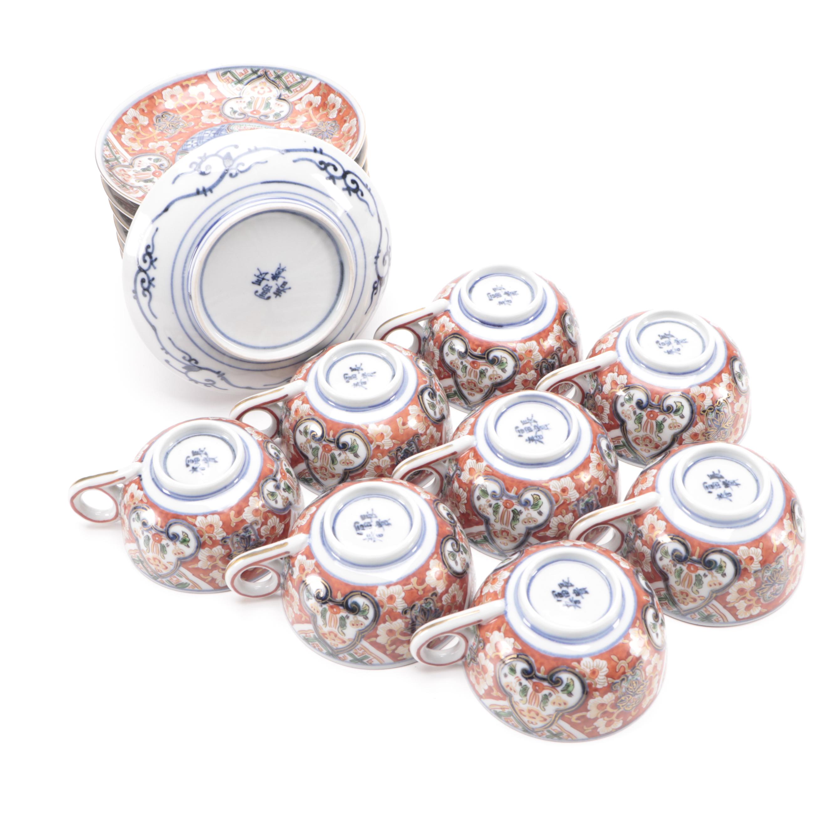 Japanese Arita Imari Porcelain Dinnerware, Late Meiji