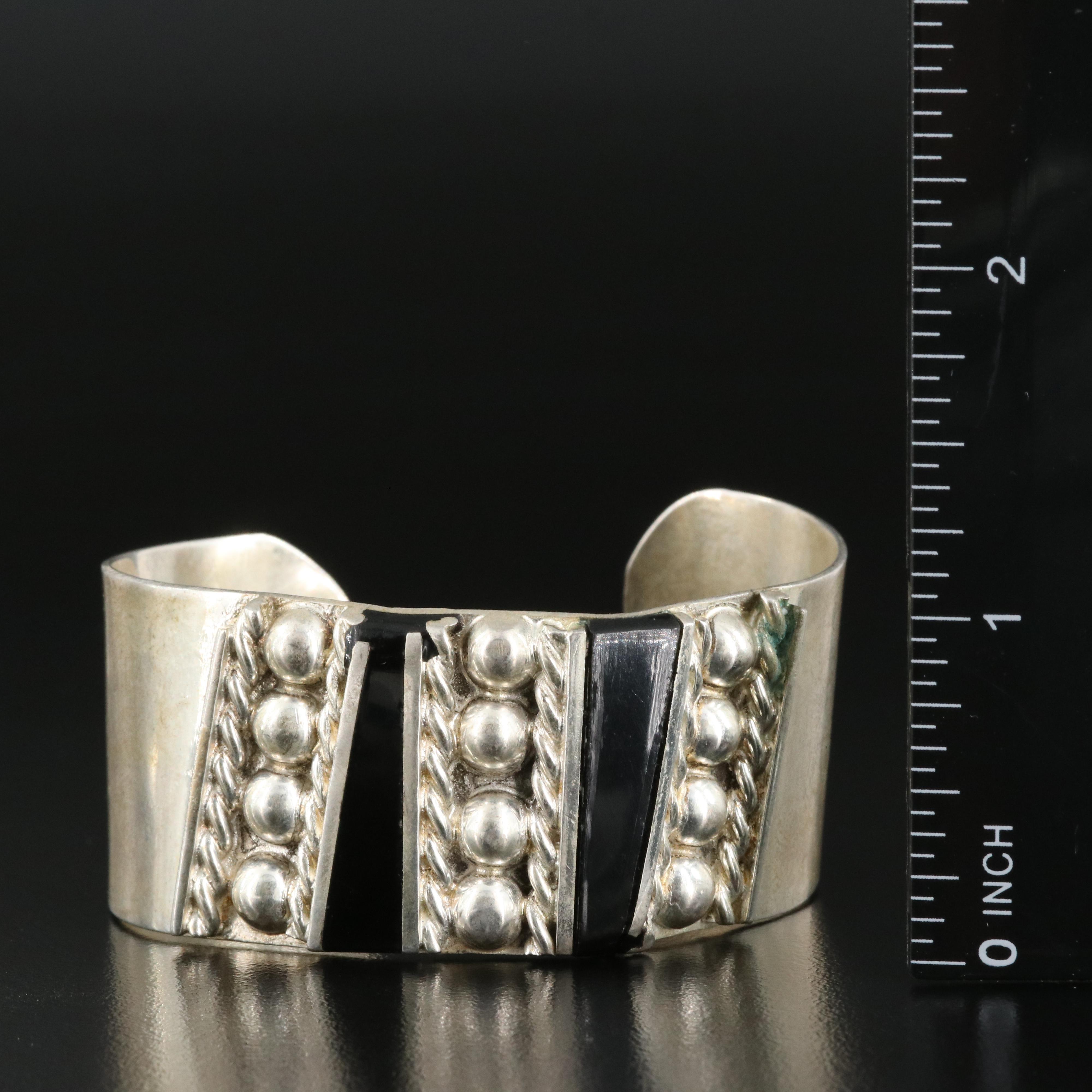 Taxco, Mexico Faux Black Onyx Cuff