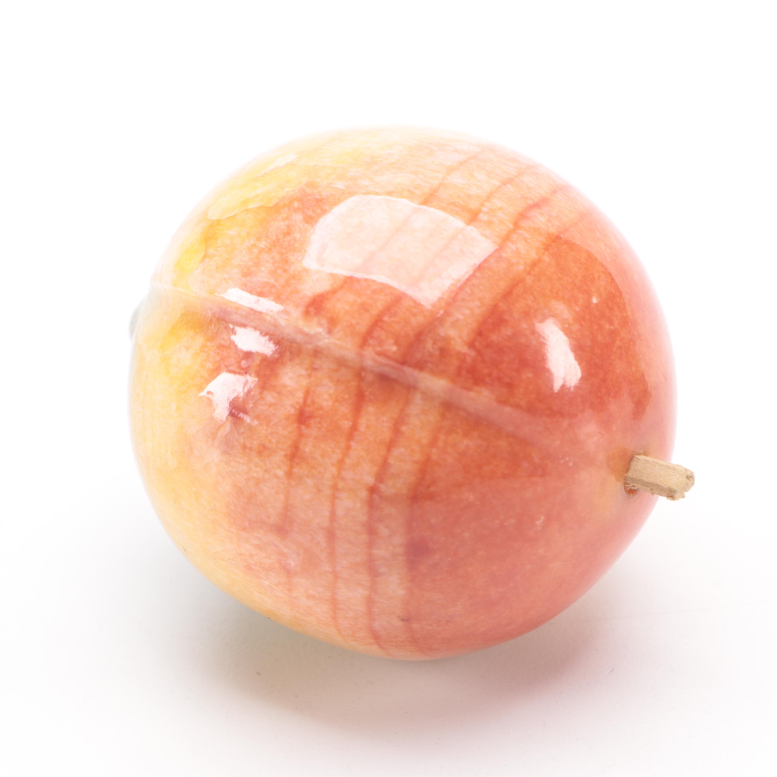 Fitz and Floyd "Glass Menagerie" Rooster with Enameled Box and Stone Peach