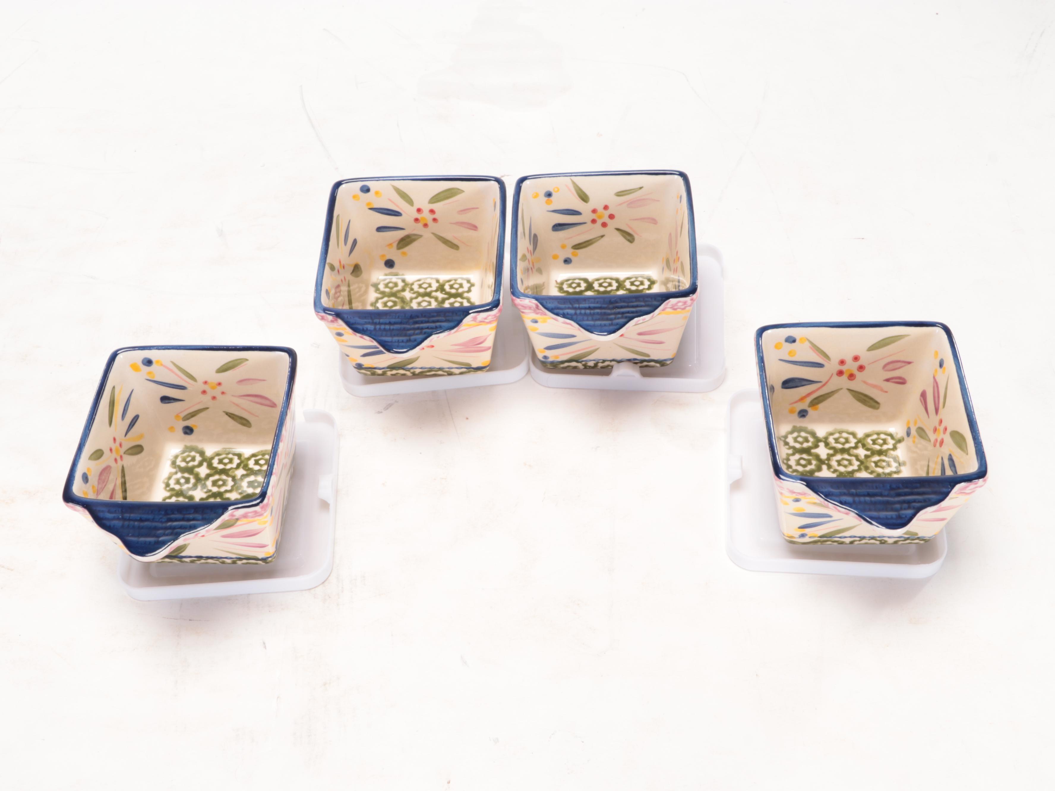 Temp-tations "Old World" Ceramic Bakeware, Metal Holders, and Glass Trivets