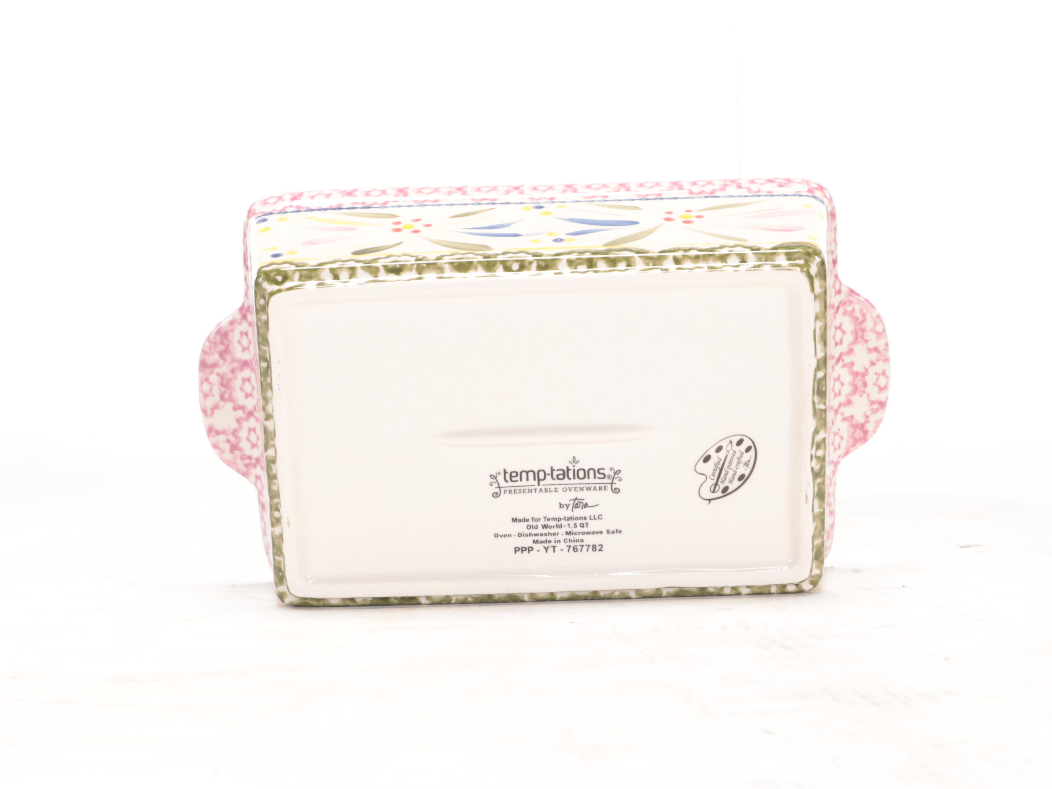 Temp-tations "Old World" Ceramic Bakeware, Metal Holders, and Glass Trivets