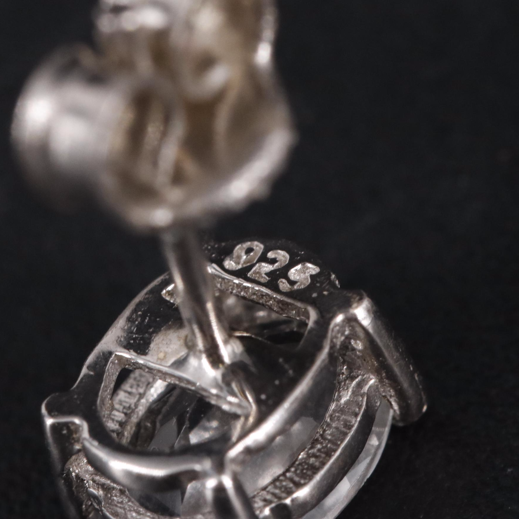 Sterling Silver Oval Topaz Stud Earrings