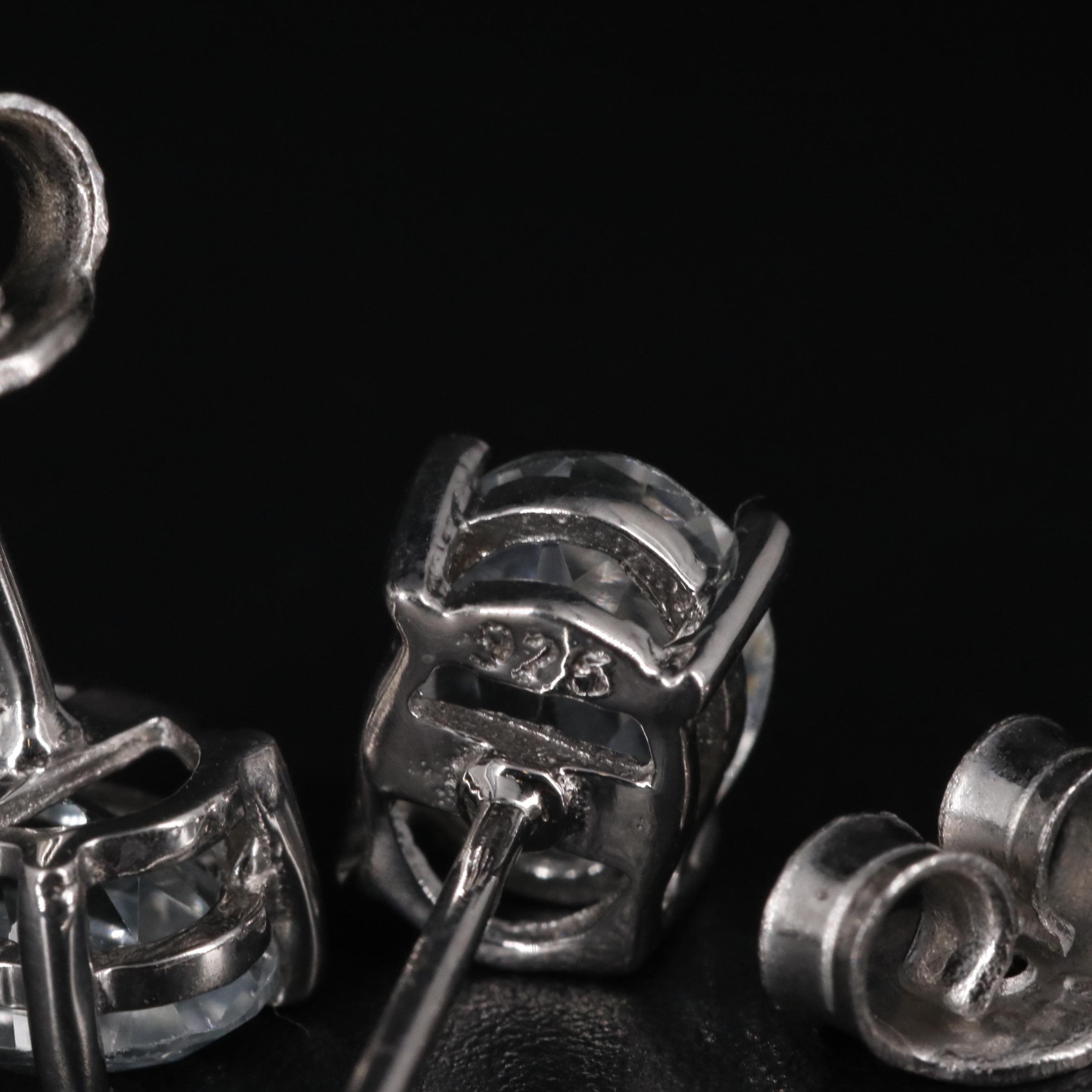 Sterling Oval Gemstone Stud Earrings