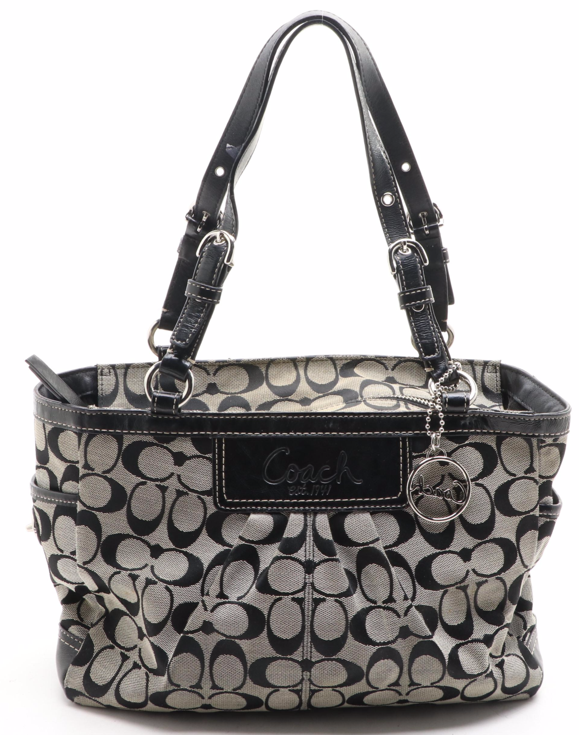 Coach Signature Pleated Gallery Tote, Coach Neoprene Bag, and Zip-Around Wallet