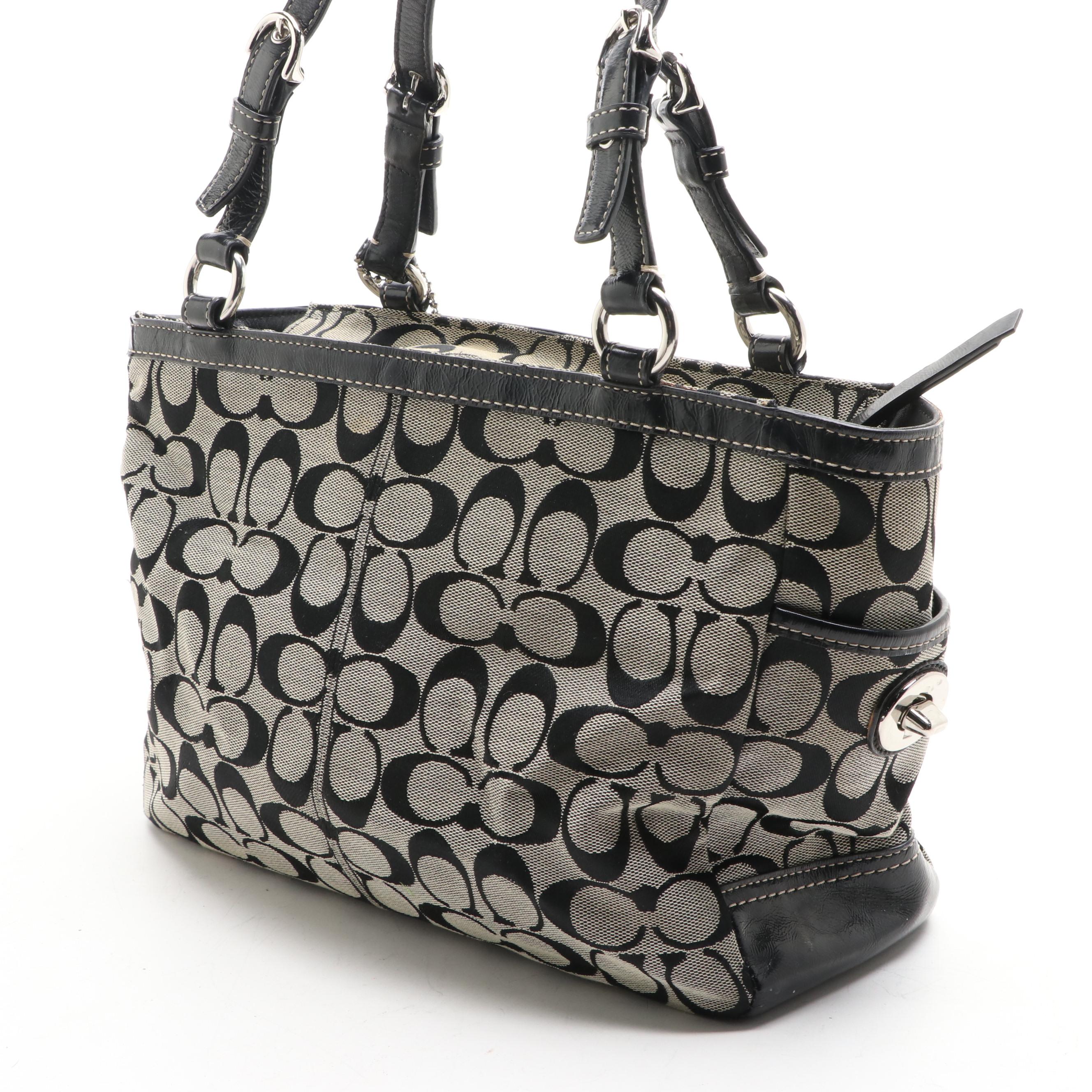 Coach Signature Pleated Gallery Tote, Coach Neoprene Bag, and Zip-Around Wallet