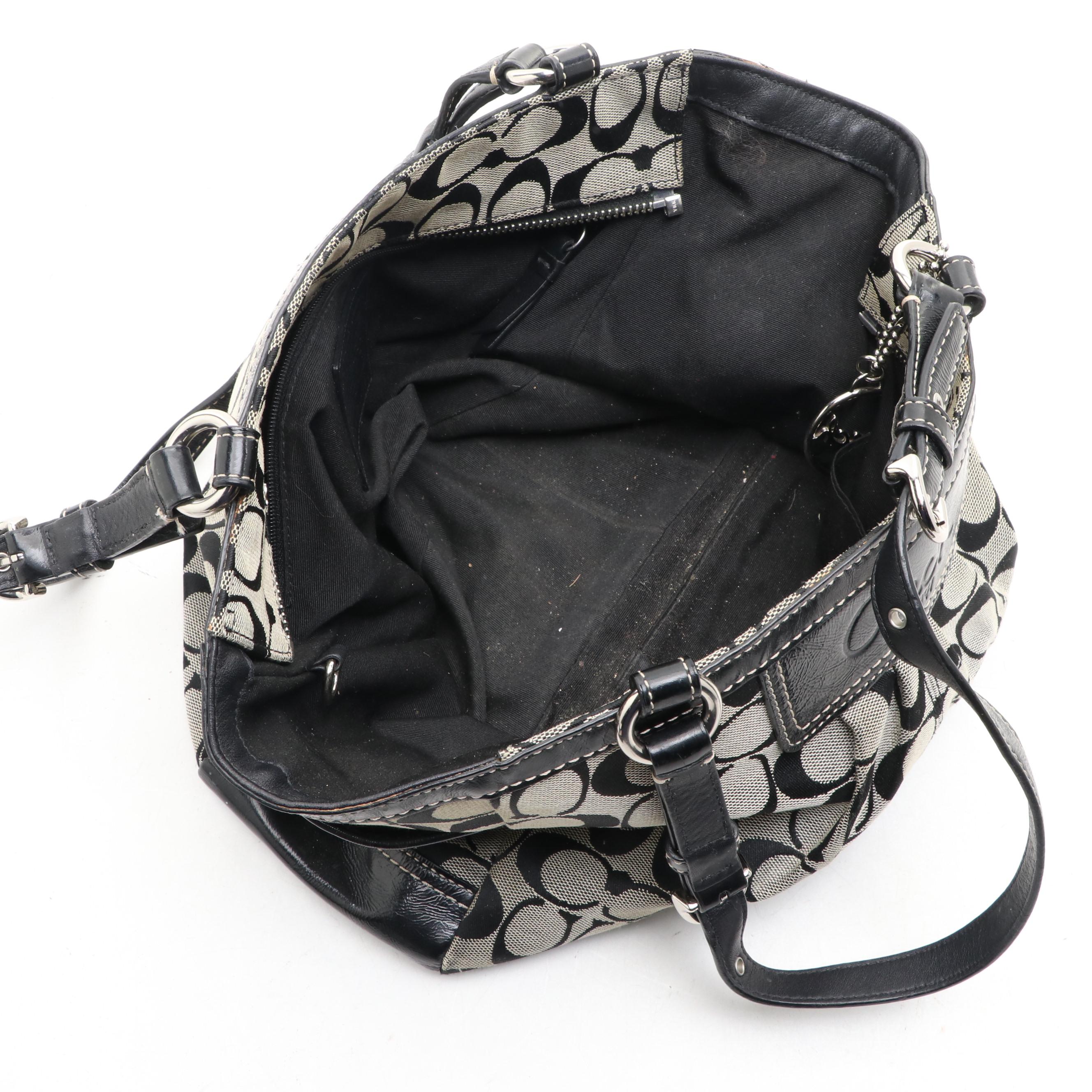 Coach Signature Pleated Gallery Tote, Coach Neoprene Bag, and Zip-Around Wallet