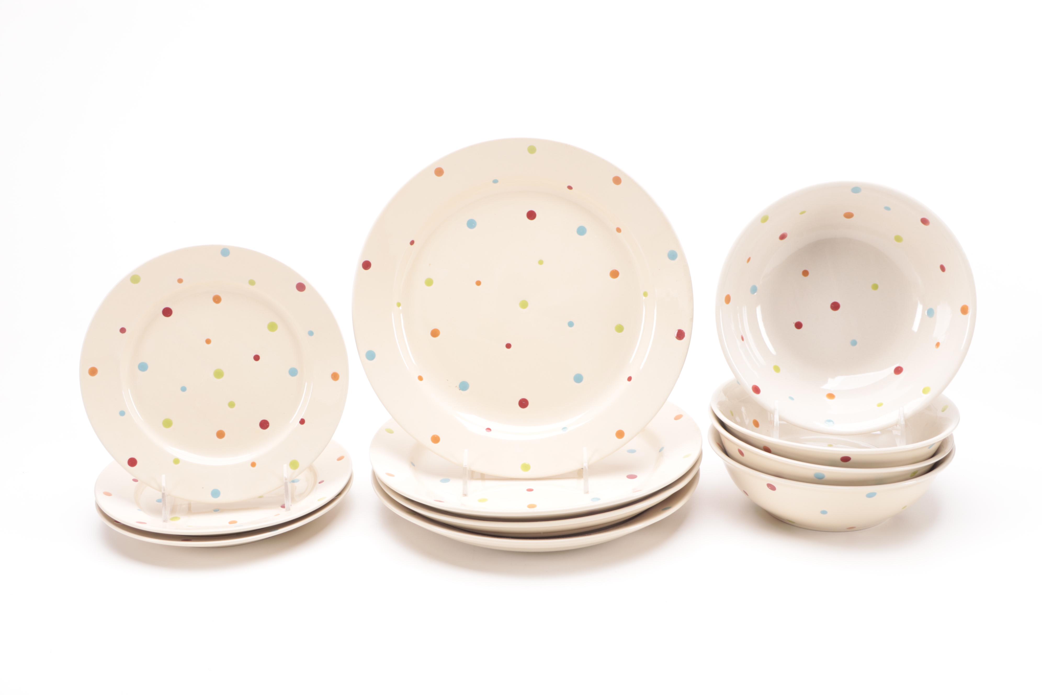 Temp-Tations "Polka Dot Cream" Dinnerware and Table Accessories