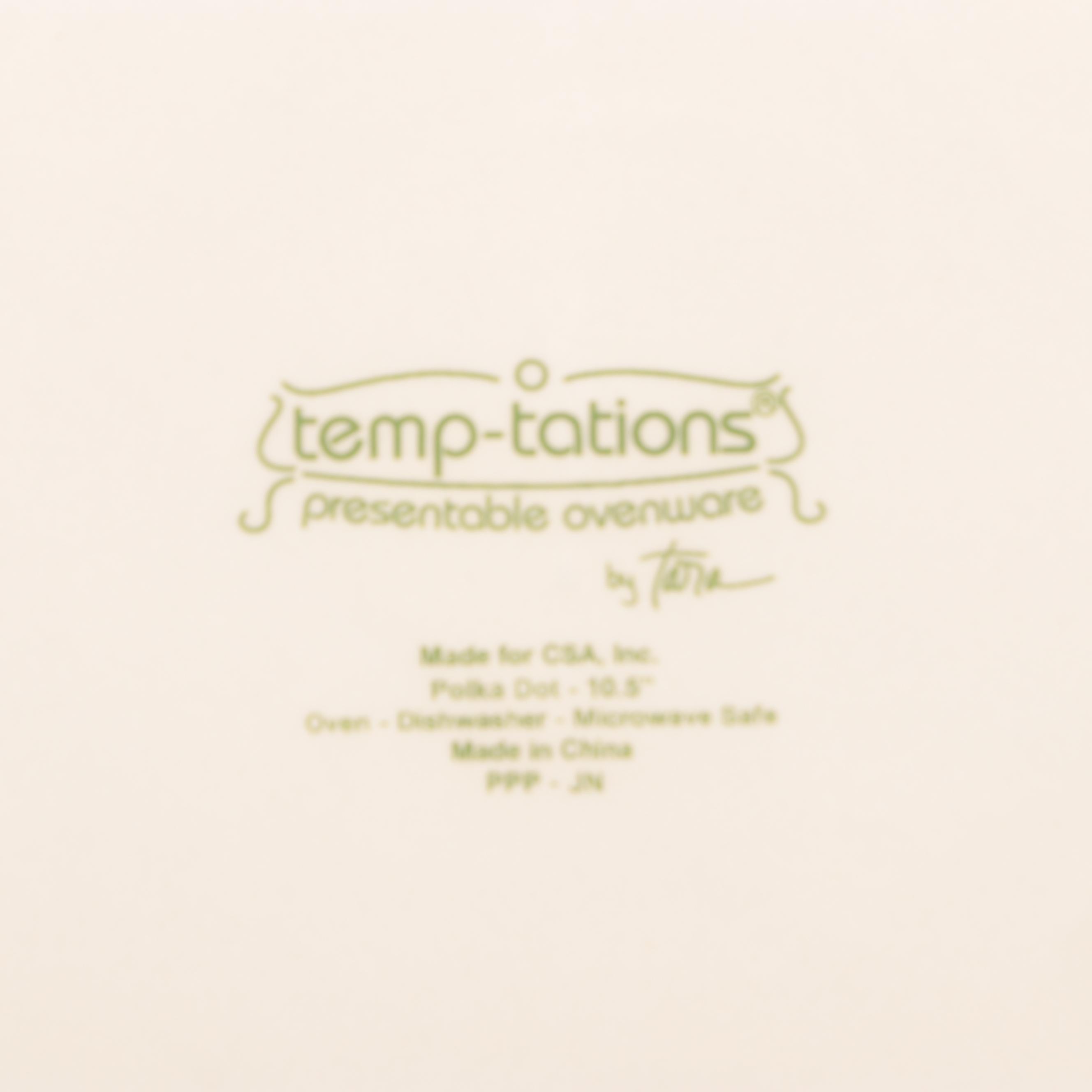 Temp-Tations "Polka Dot Cream" Dinnerware and Table Accessories