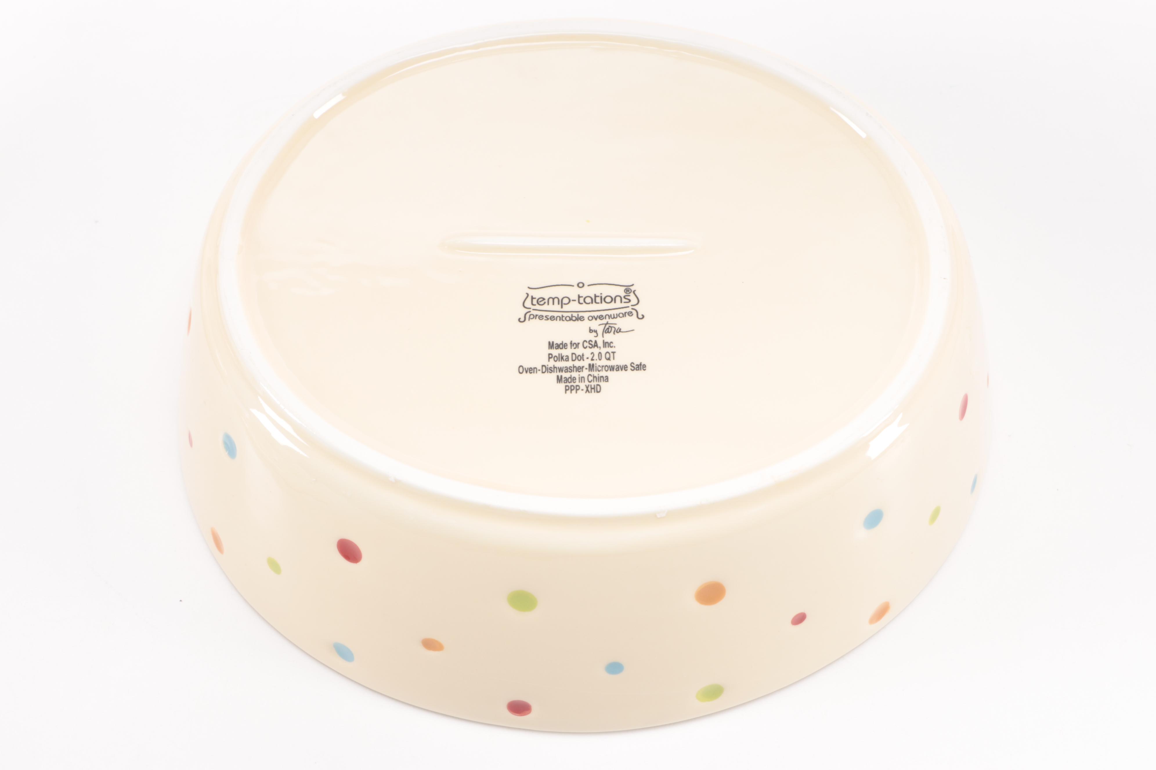 Temp-Tations "Polka Dot Cream" Dinnerware and Table Accessories
