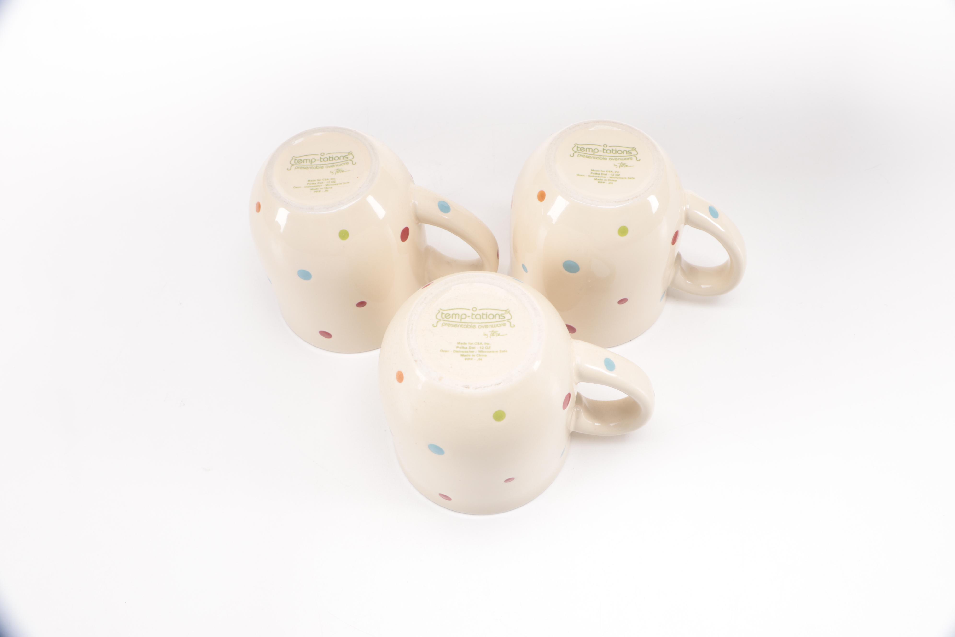 Temp-Tations "Polka Dot Cream" Dinnerware and Table Accessories