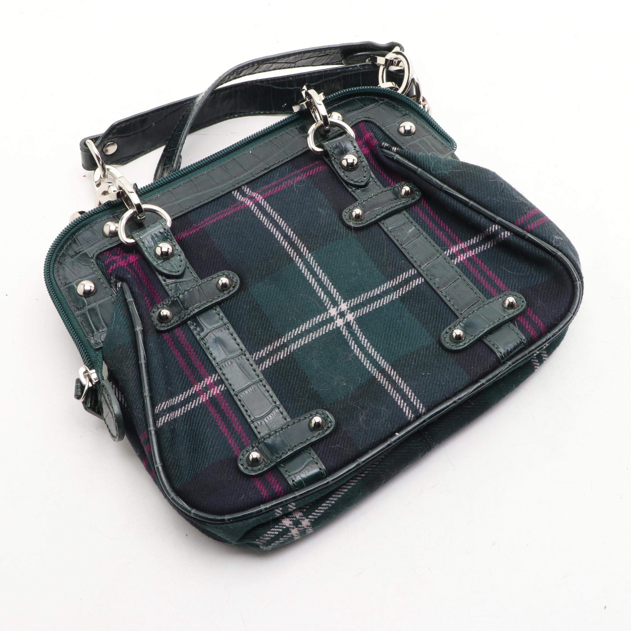 Betsey Johnson PVC Shoulder Bag, Carlisle Plaid Handbag, and Patchwork Handbag