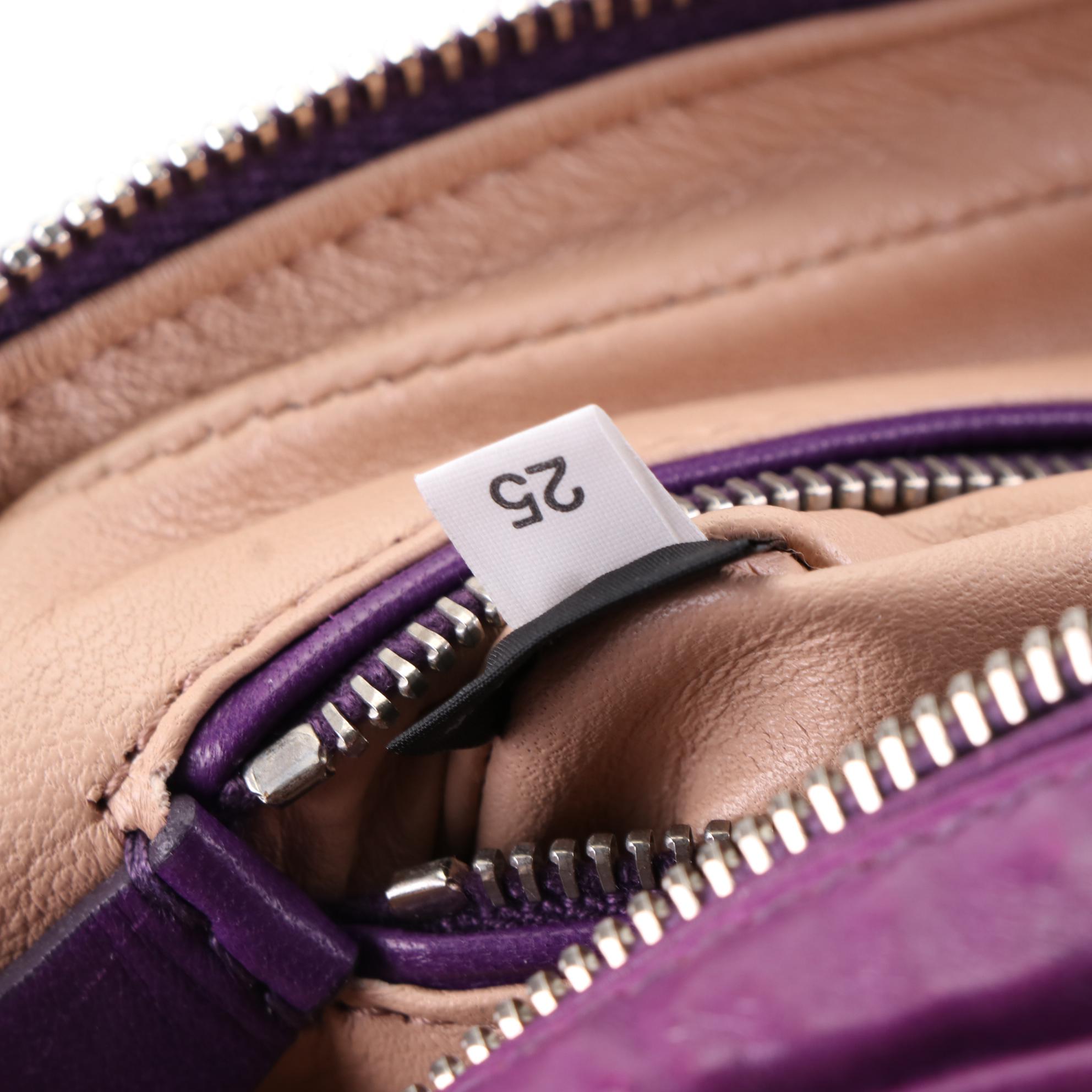Prada Purple Leather Buckle Convertible Crossbody Bag