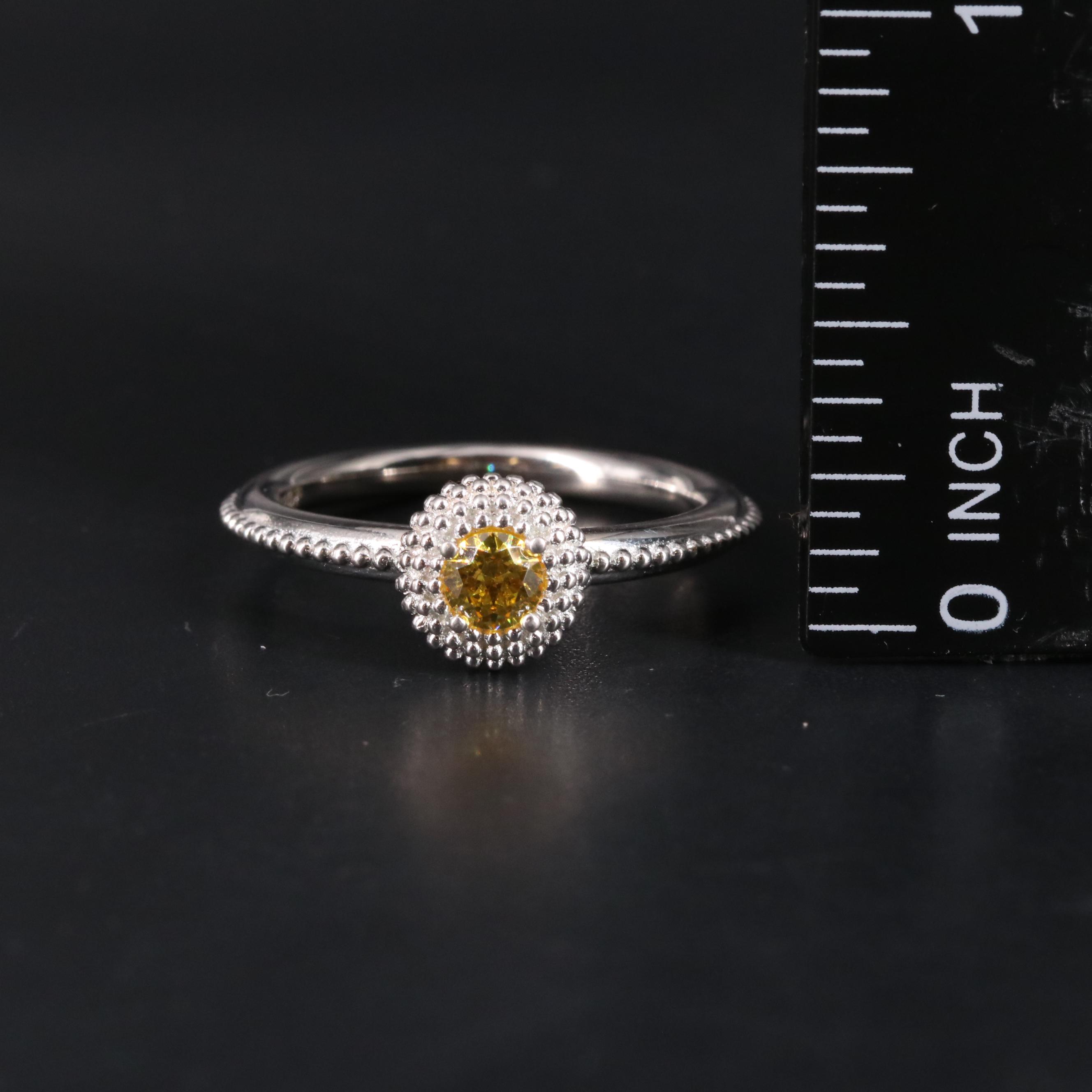Sterling Birthstone Halo Ring