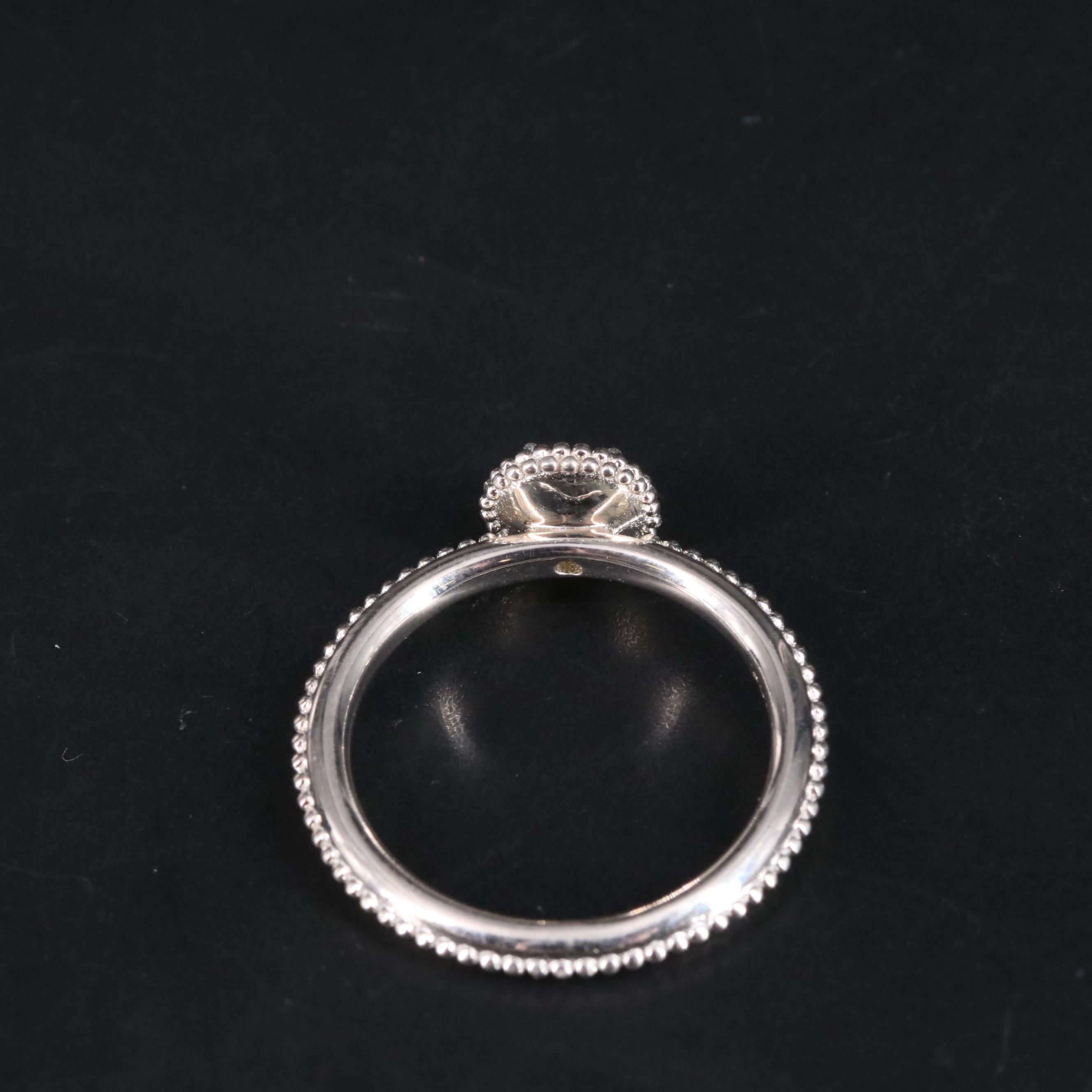 Sterling Birthstone Halo Ring