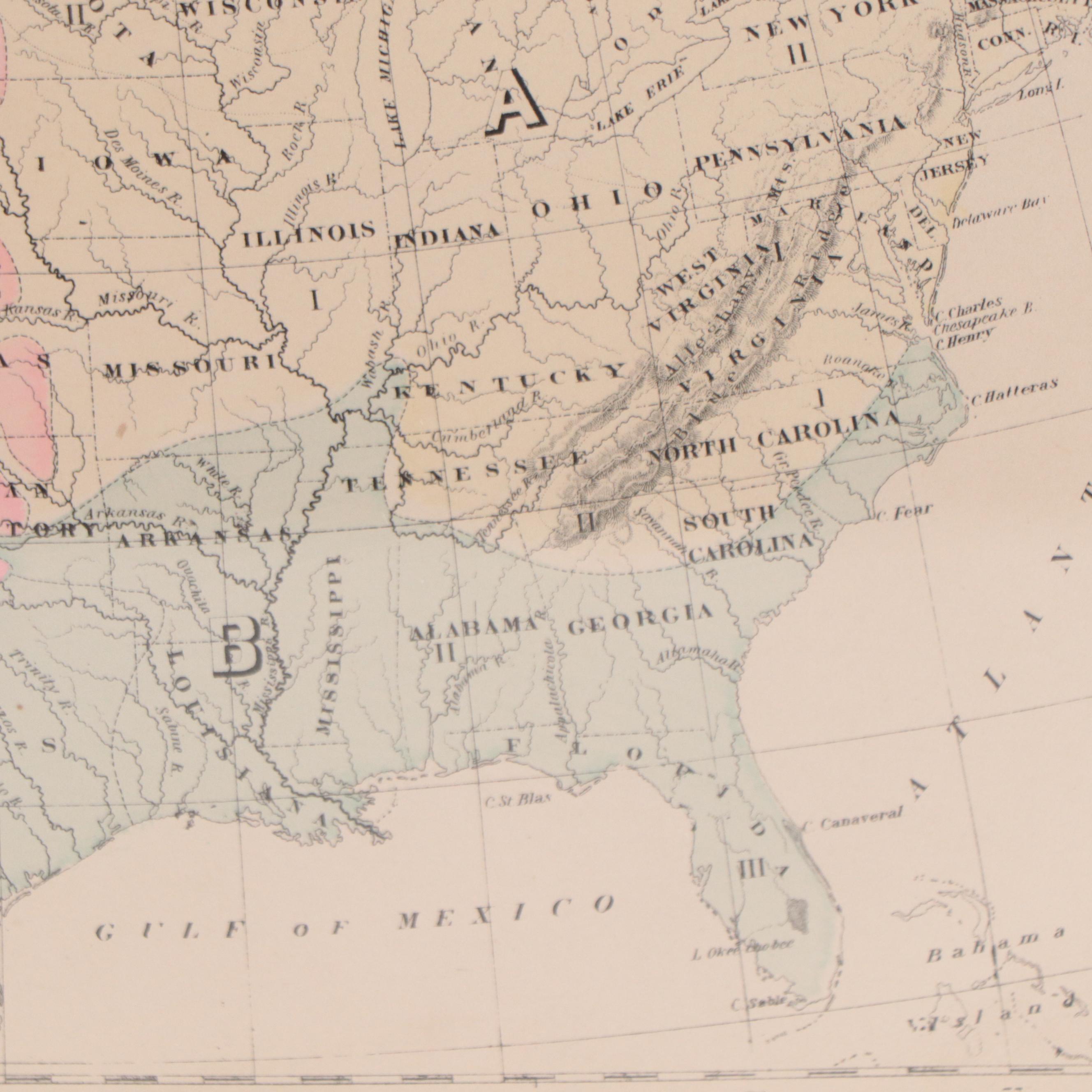 "Gray's Botanical and Zoological Maps of the United States" Map, Circa 1877