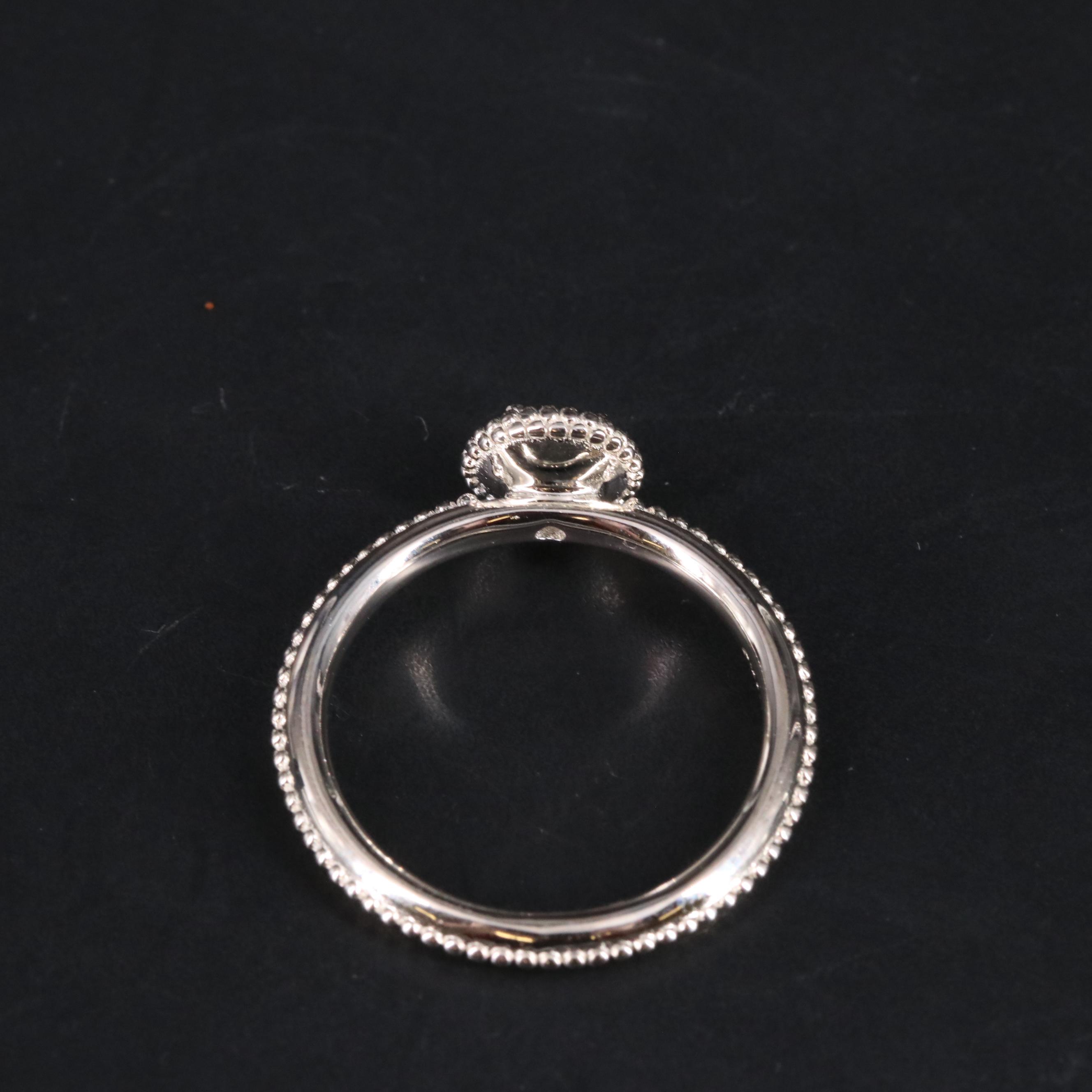 Sterling Birthstone Halo Ring