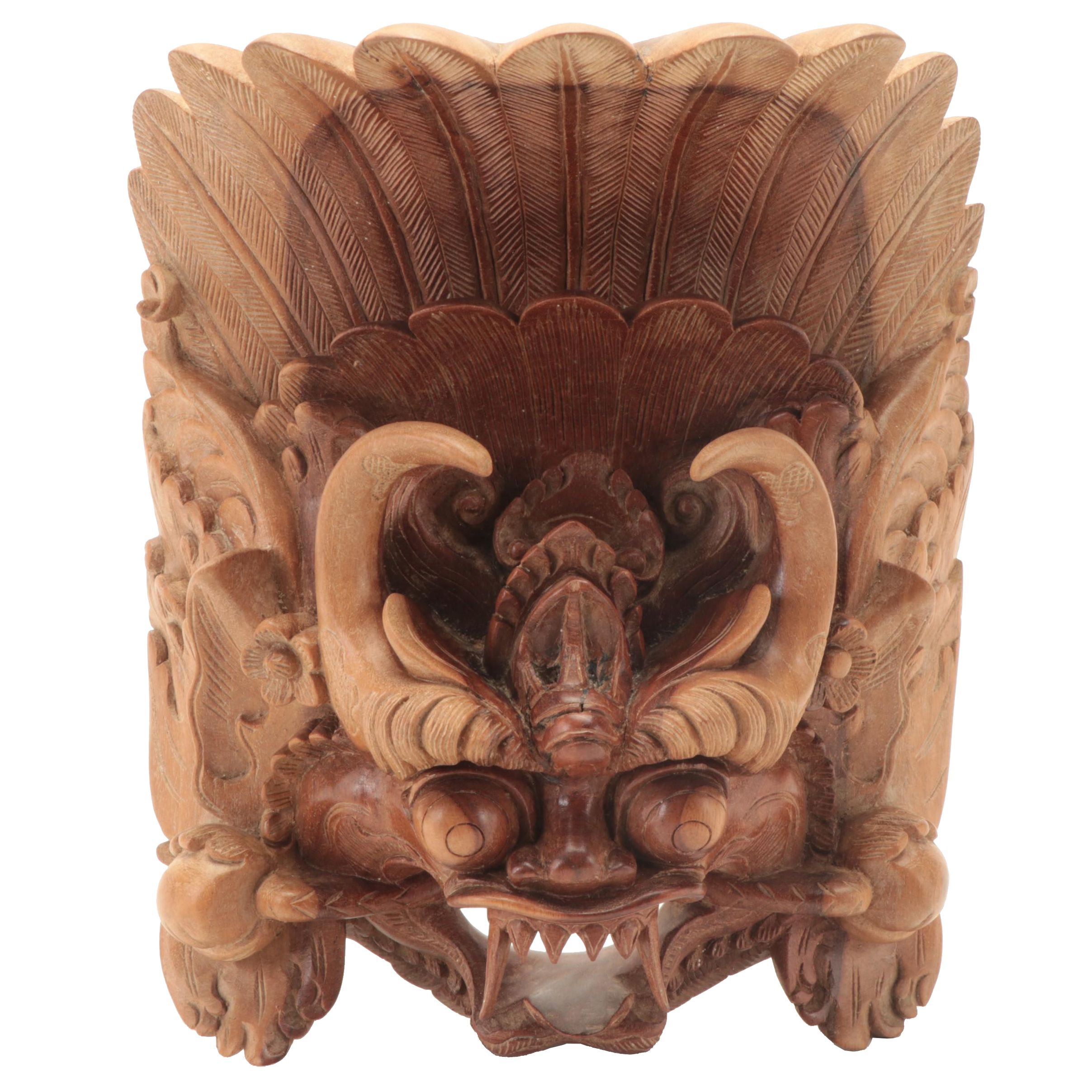 Njana Tilem Gallery Hand-Carved Tropical Hardwood Barong Mask