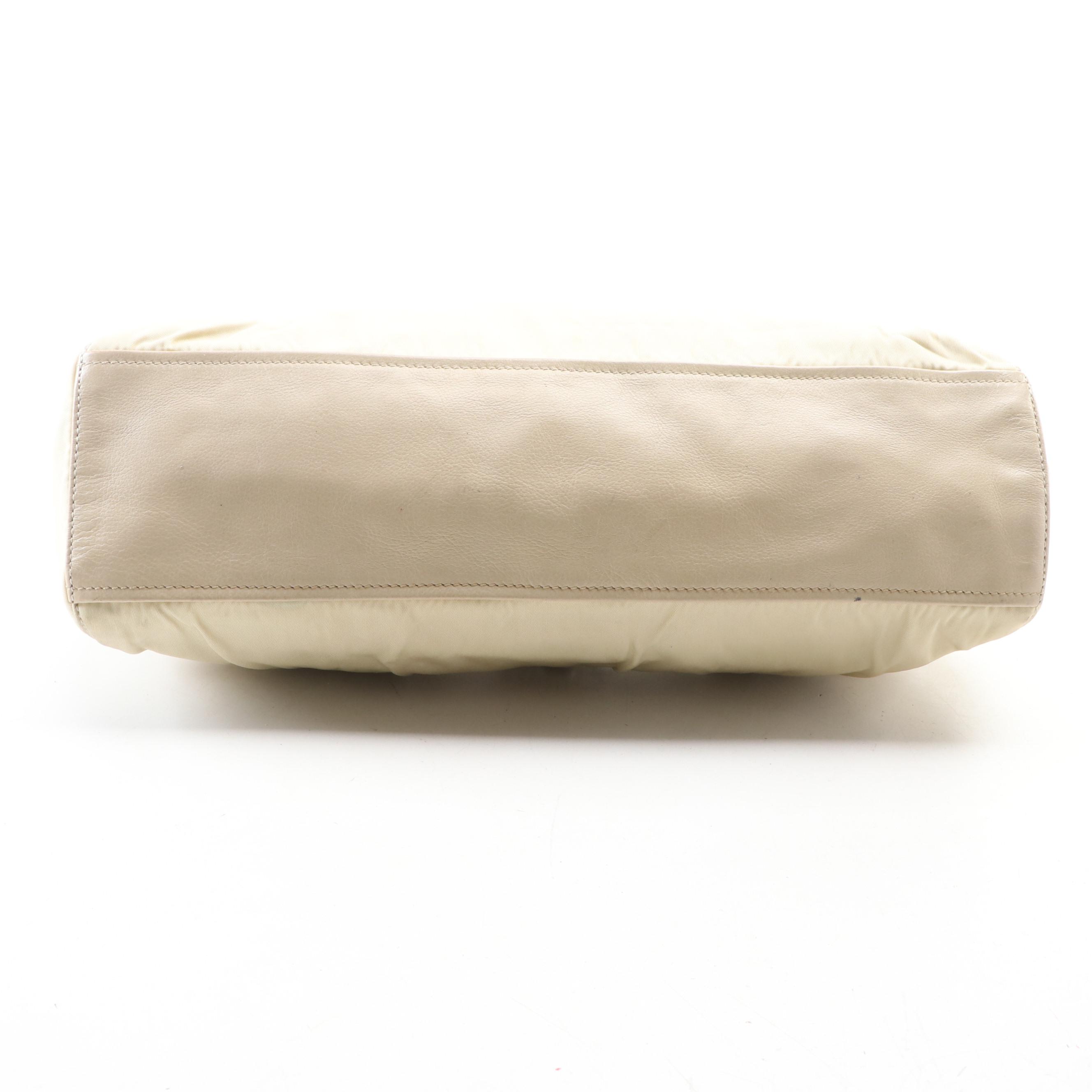 Prada Flap Front Shoulder Bag in Nylon and Leather